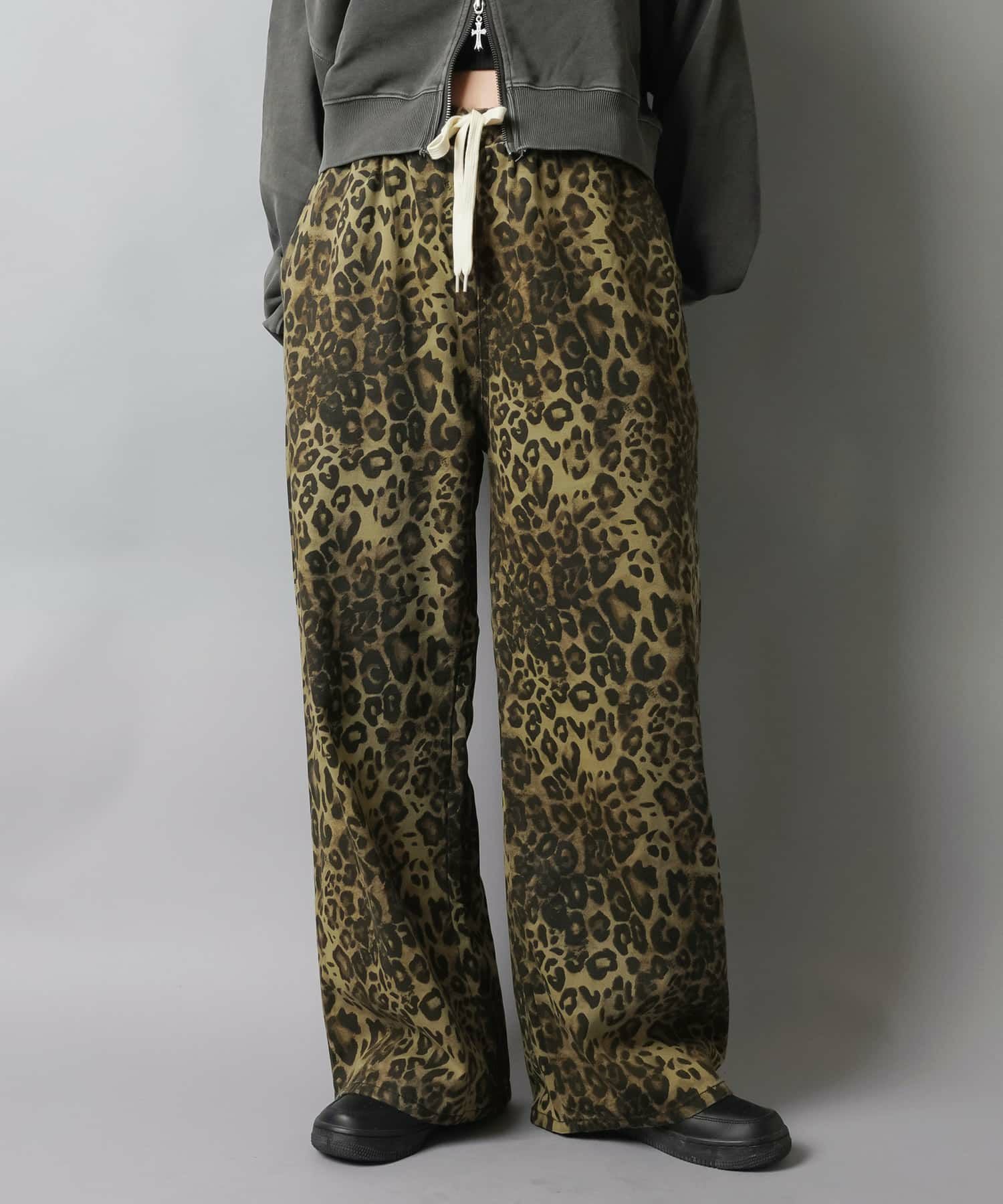 75%OFF】ツイルイージーパンツ/ヒョウ柄/レオパード | SPINNS WEB