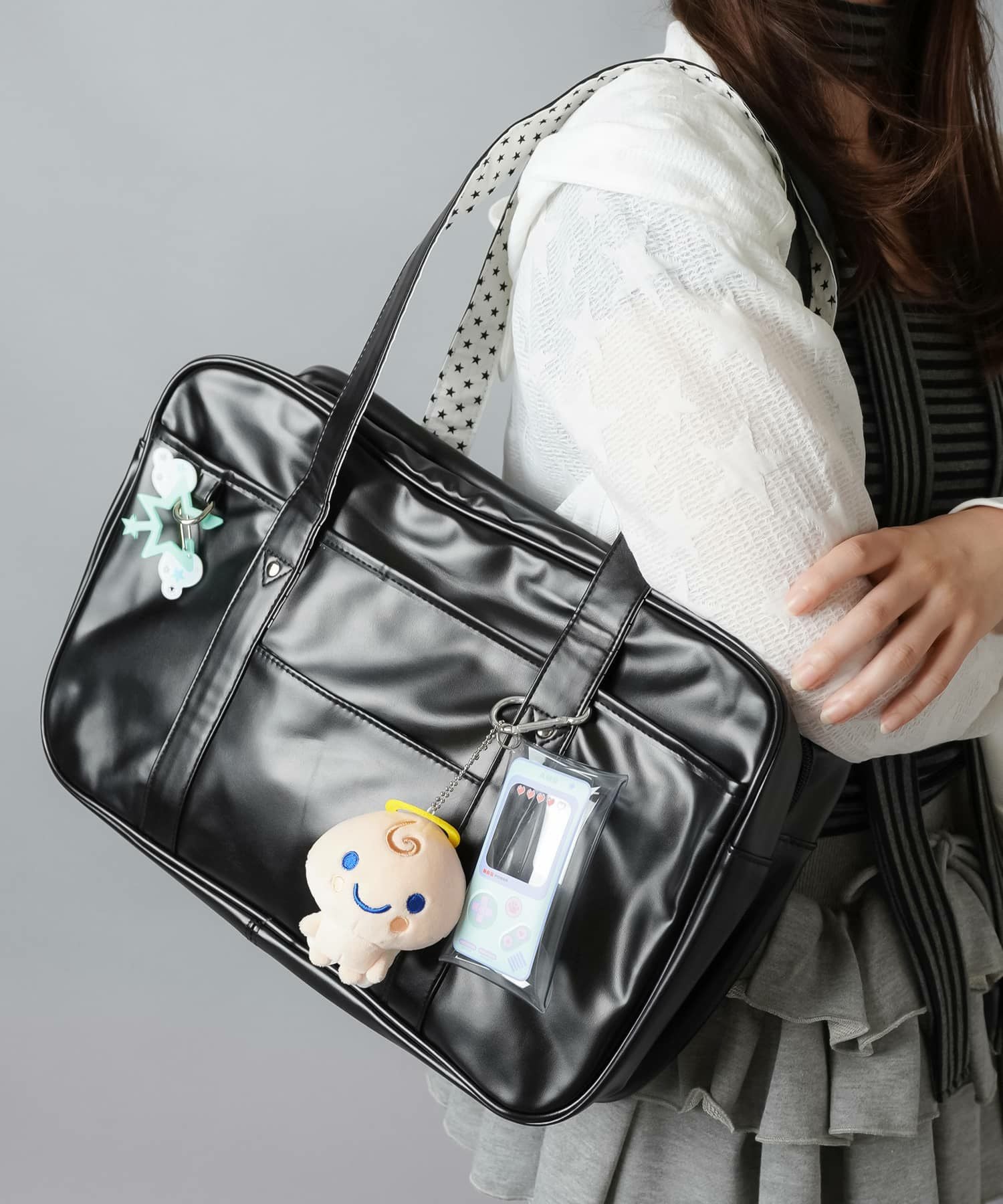 51%OFF】合皮スクールバッグ/星柄/チェック柄/スクバ | SPINNS WEB