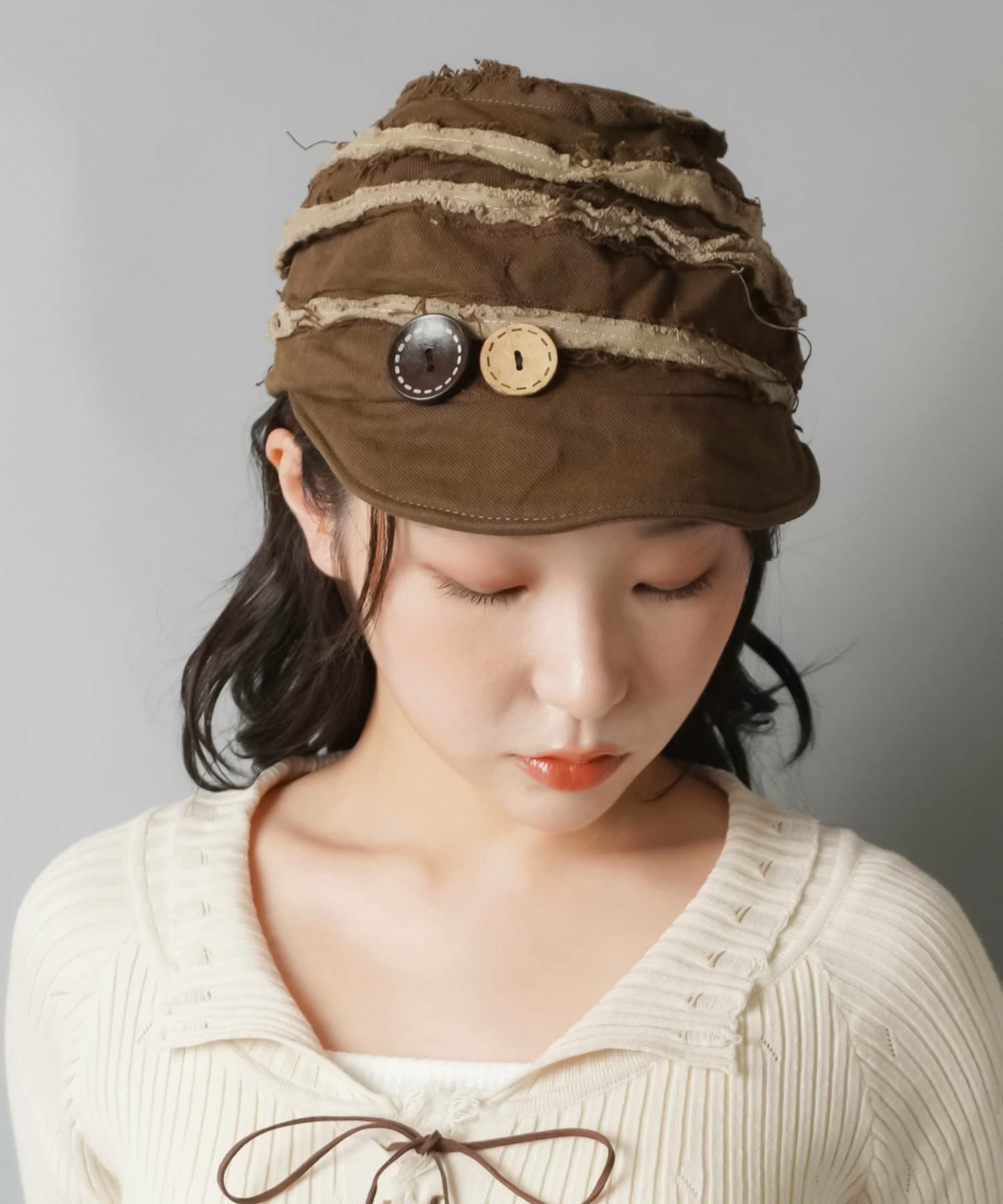 96%OFF】キャスケット/段フリルボタン/#NEO森ガール | SPINNS WEB