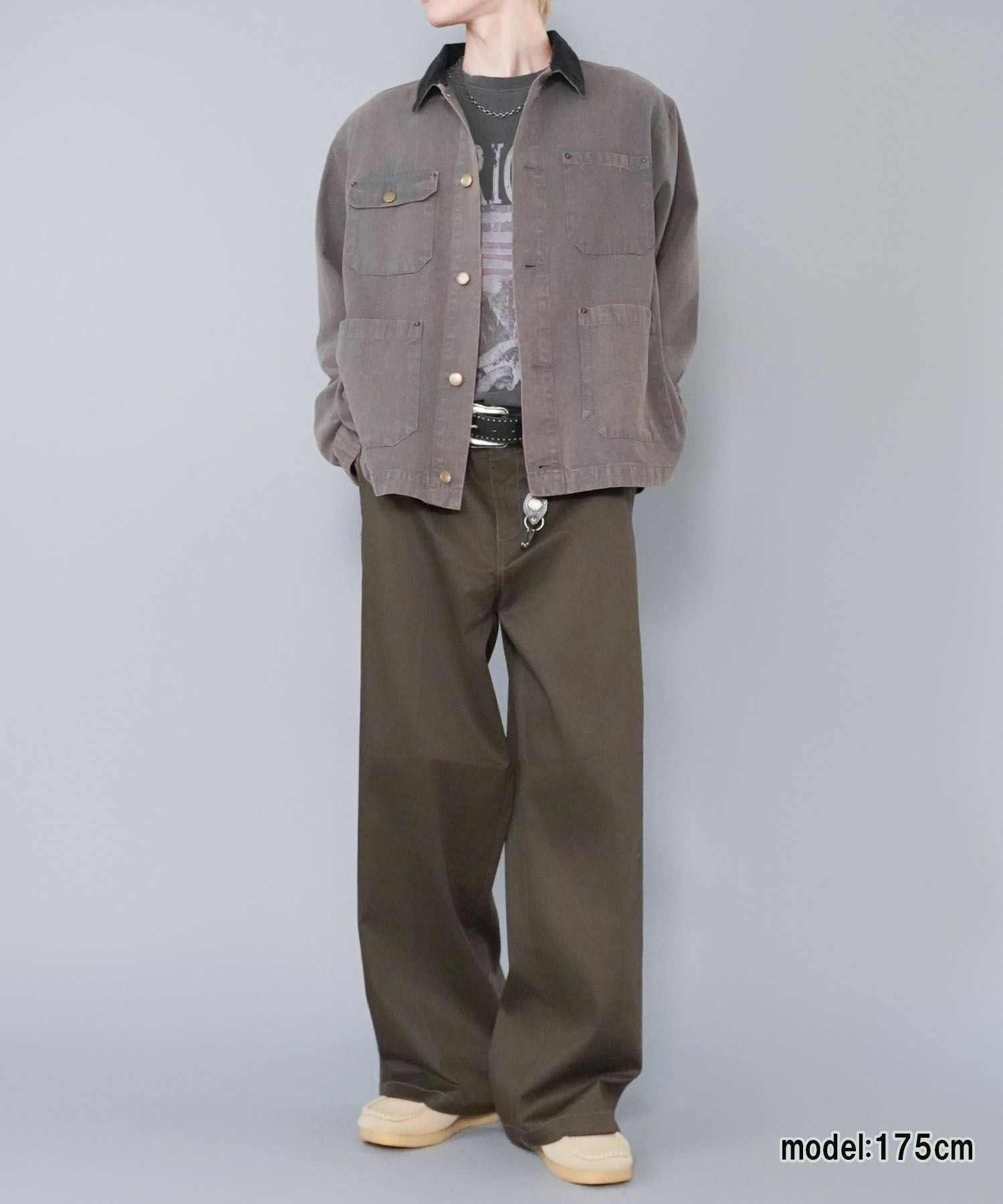 15%OFF】短丈カバーオールジャケット/ワークブルゾン/ユニセックス