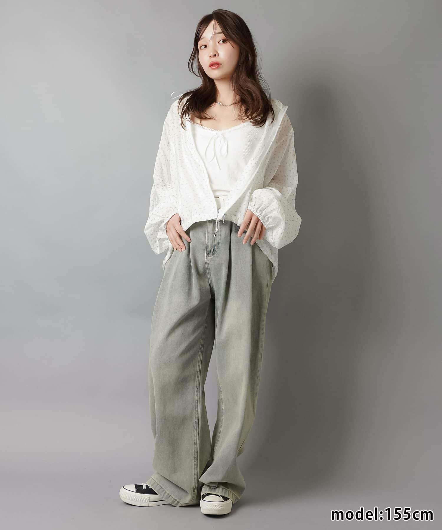 75%OFF】薄手ジップパーカー/小花柄/#ウィッシュコア | SPINNS WEB