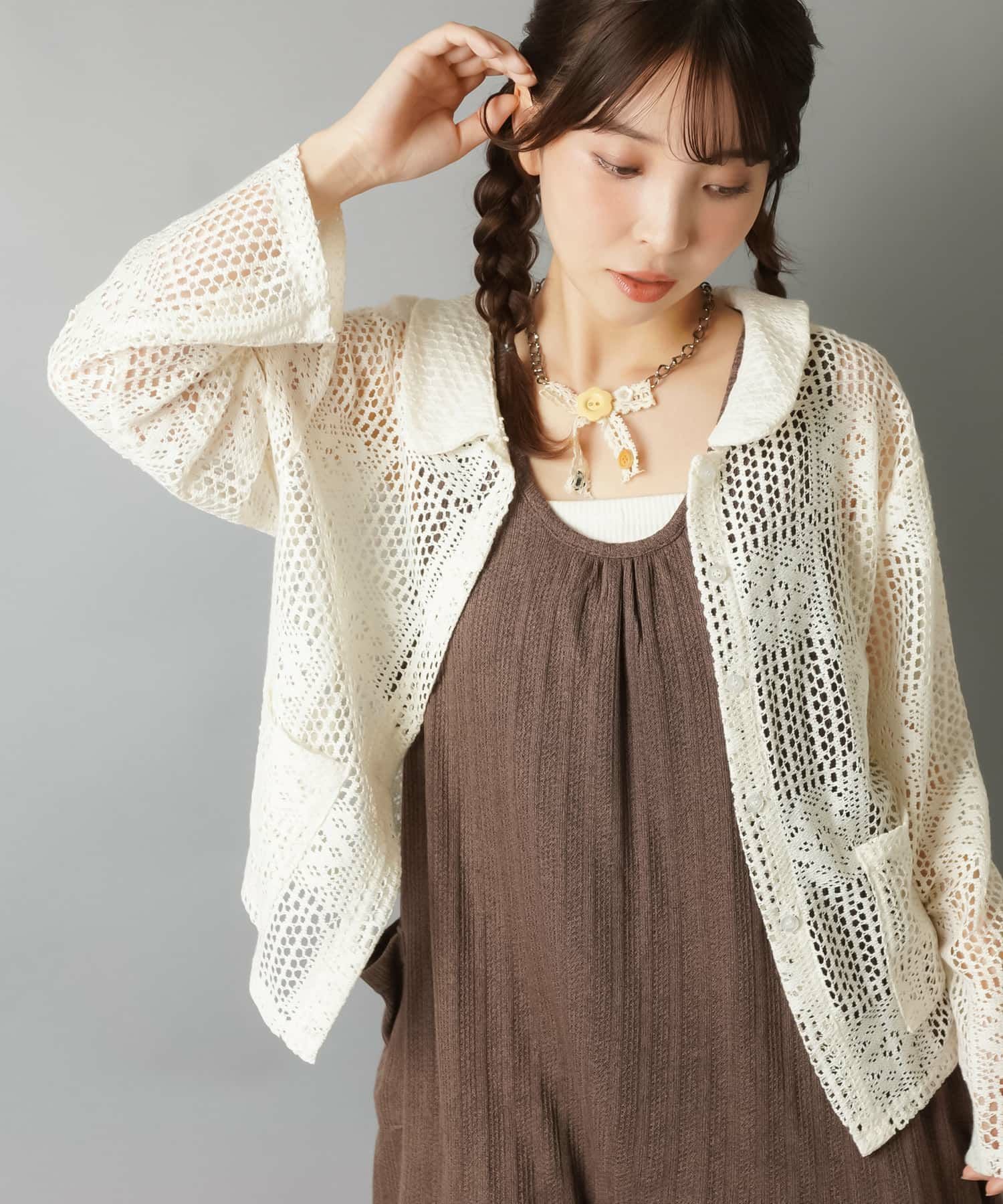 84%OFF】レース長袖シャツ/パッチワーク風/#NEO森ガール | SPINNS WEB