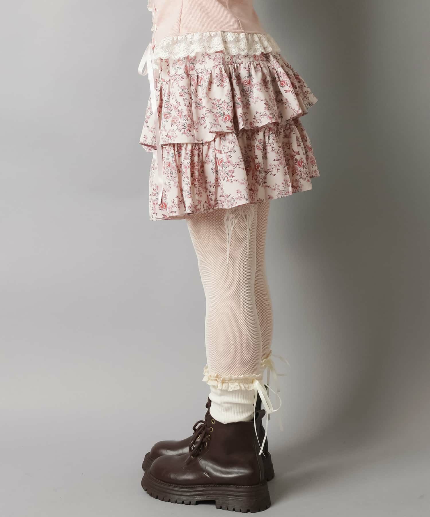 34%OFF】フリルミニスカート/小花柄/インナーパンツ付き/#ロマンス