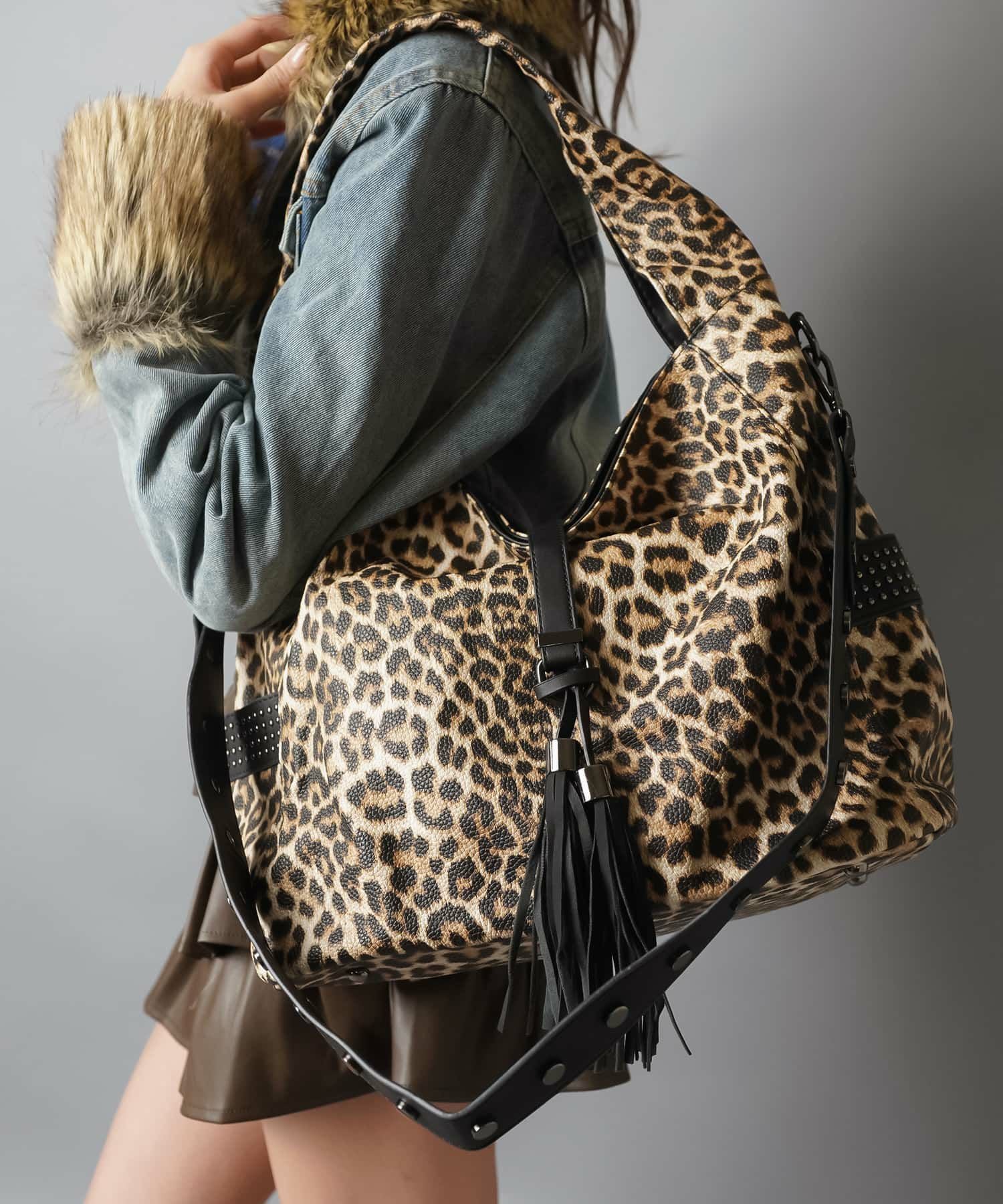 94%OFF】ショルダーバッグ/ヒョウ柄フリンジ/レオパード/#平成ギャル