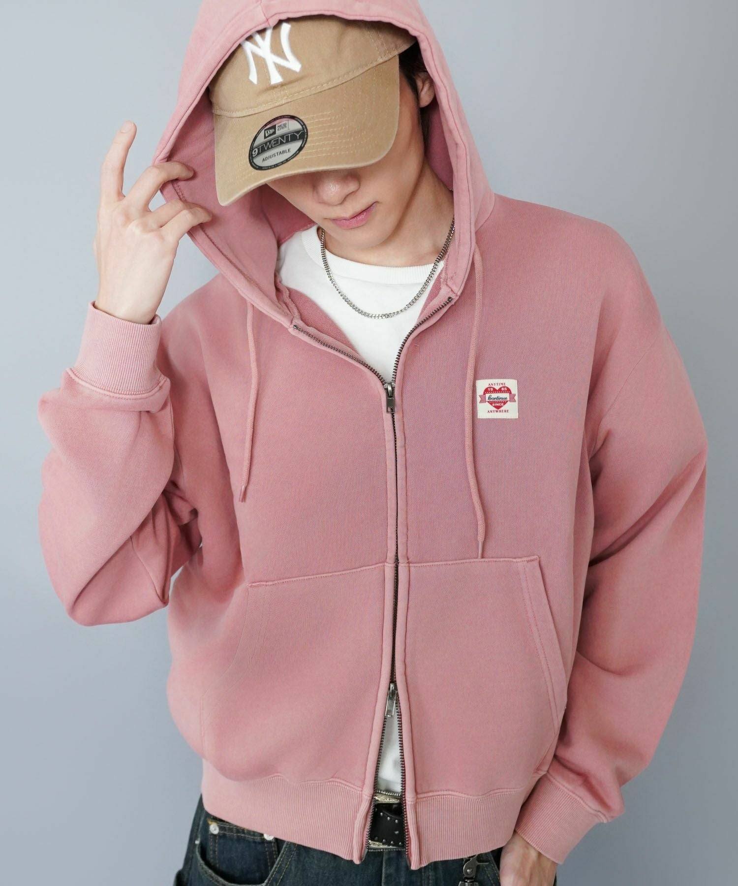 17%OFF】短丈ダブルジップパーカー/ワンポイントハート/リアルツリー