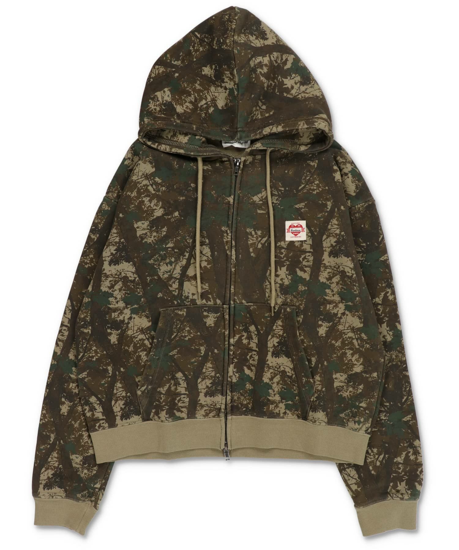 あ*ら様 90s game winner リアルツリー ジップパーカー 短丈 51%OFF】短丈ダブルジップパーカー/パッチワークロゴ/リアルツリー