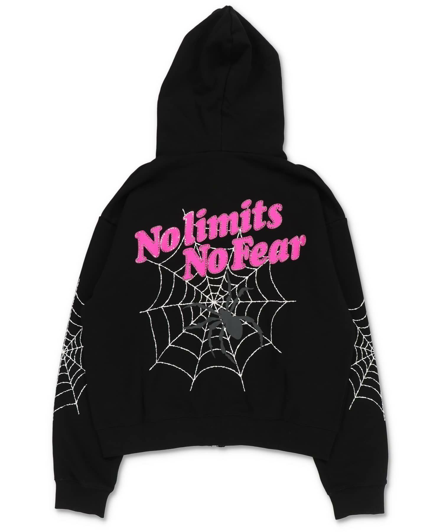 spider クモの巣デザイン パーカー ブラック お支払い確認後20日以内発送】RomelCheo 裏起毛 スパイダーウェブ