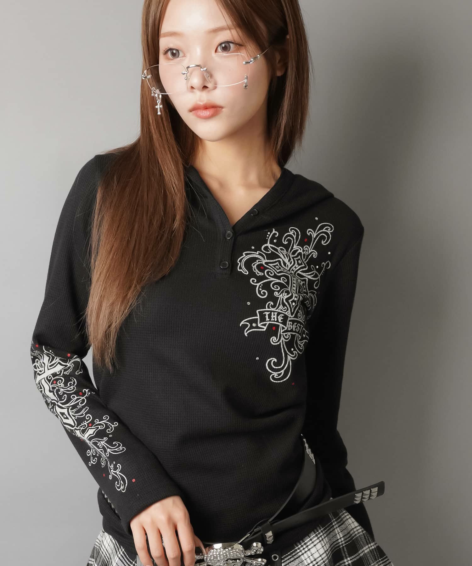 88%OFF】長袖カットソー/ヘンリーネック/フード | SPINNS WEB STORE