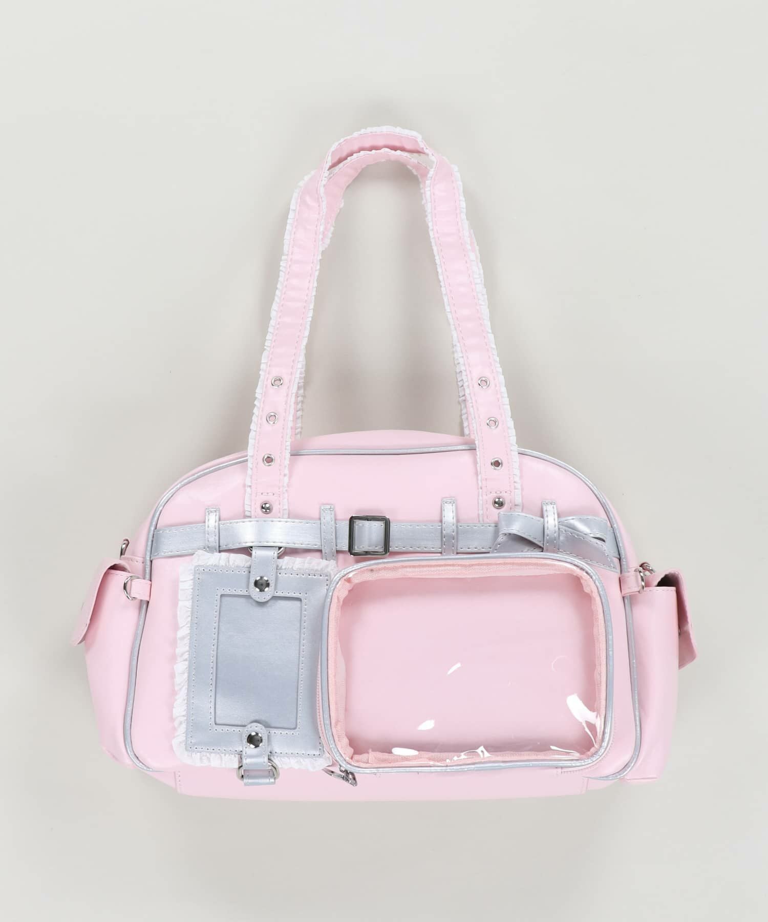 2WAY痛バッグ/クリアポケットショルダーバッグ/合皮/レース/ぬい活