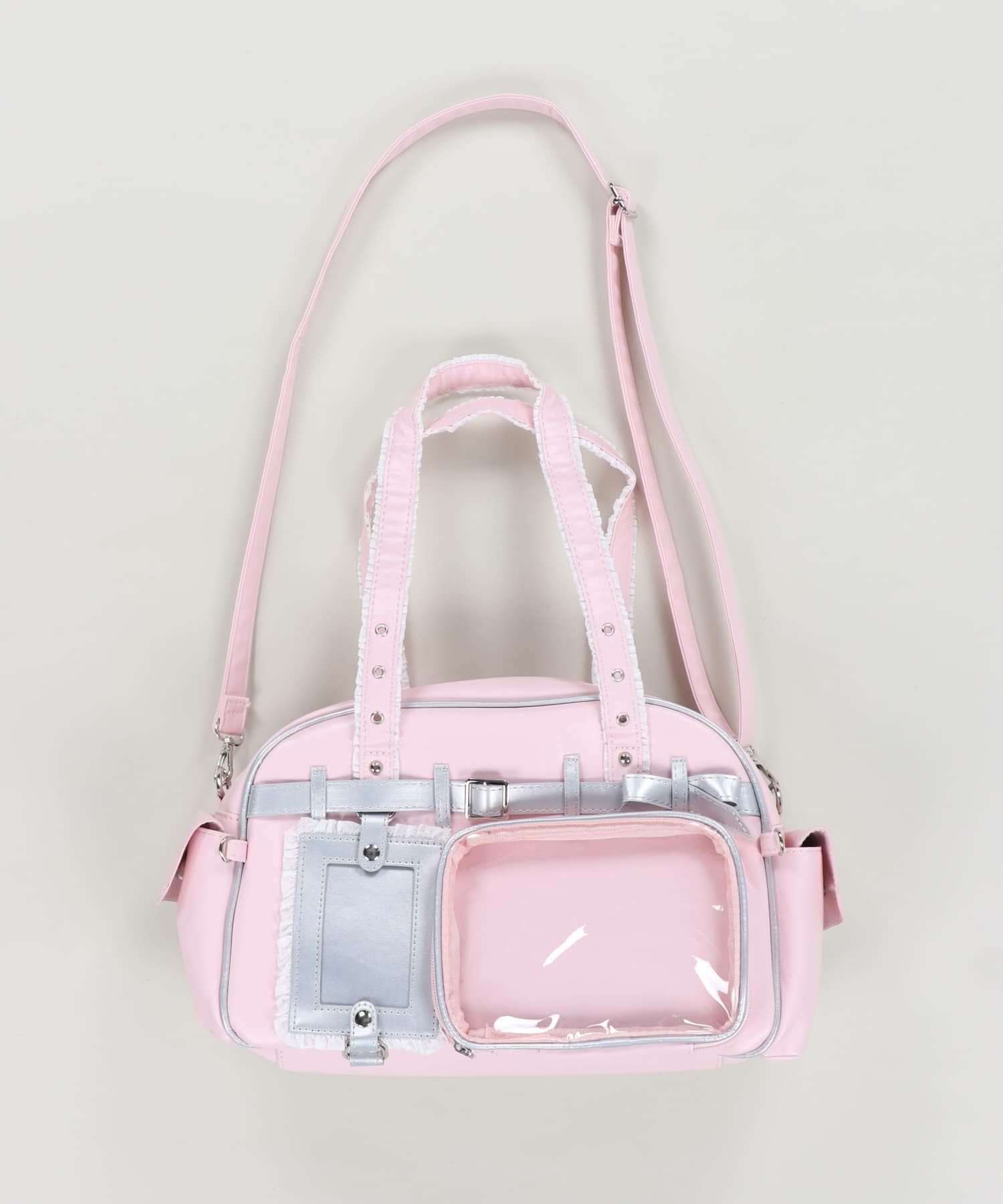 75%OFF】2WAY痛バッグ/クリアポケットショルダーバッグ/合皮/レース