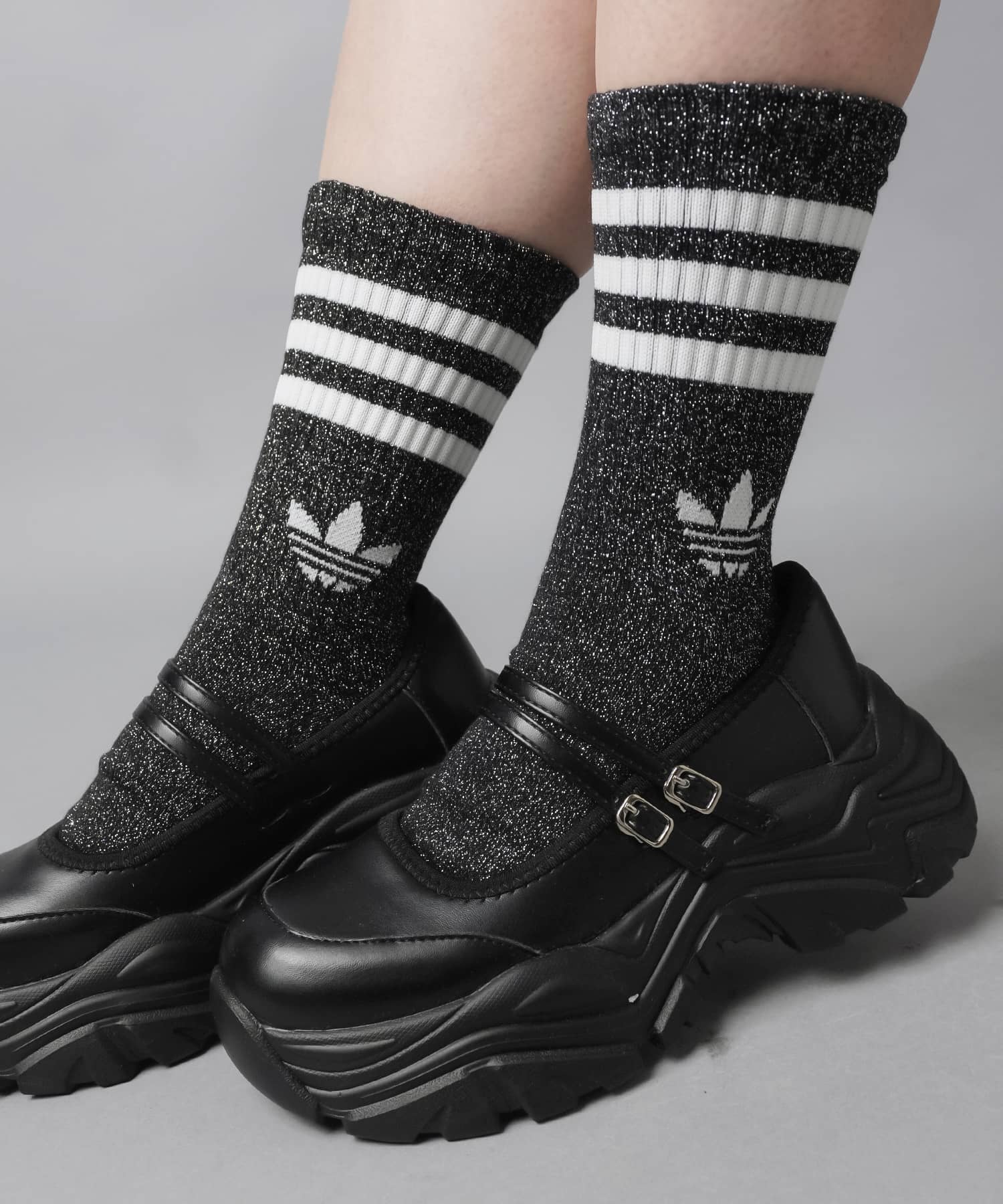 ソックスアディダス ≪adidas/アディダス≫ラメクルーソックス/2足組 | SPINNS WEB STORE