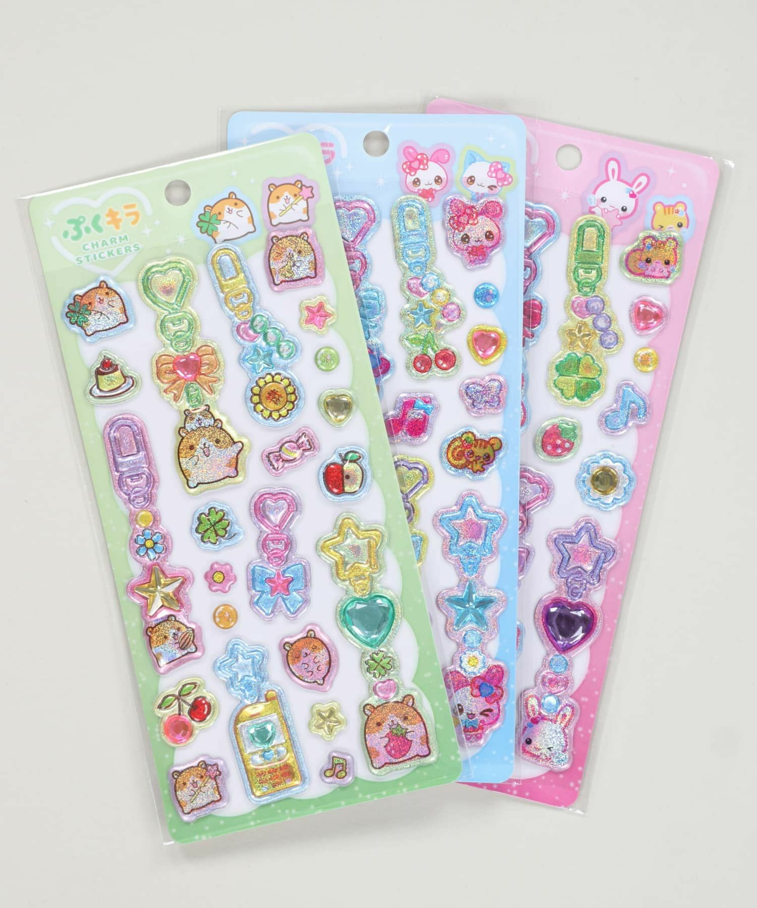 平成女児/ぷくキラチャームステッカー/シール/フワフワらびちゃん