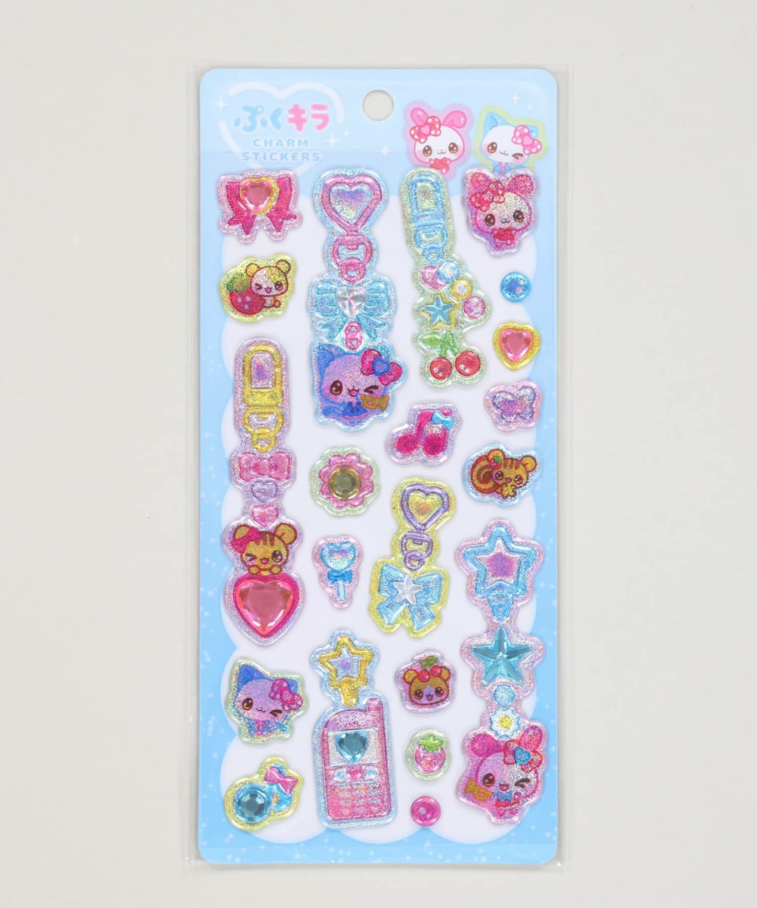 平成女児/ぷくキラチャームステッカー/シール/フワフワらびちゃん