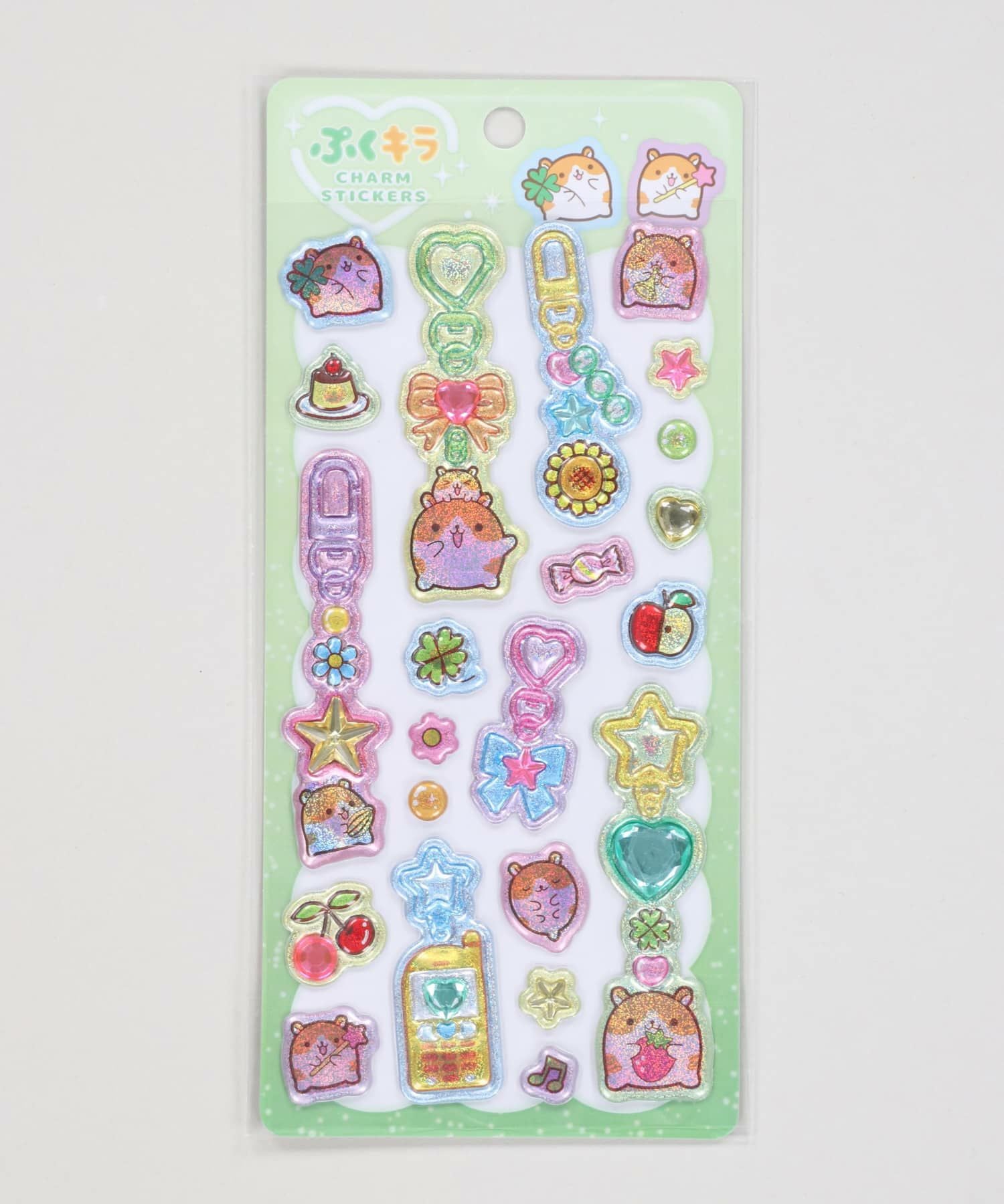 平成女児/ぷくキラチャームステッカー/シール/フワフワらびちゃん