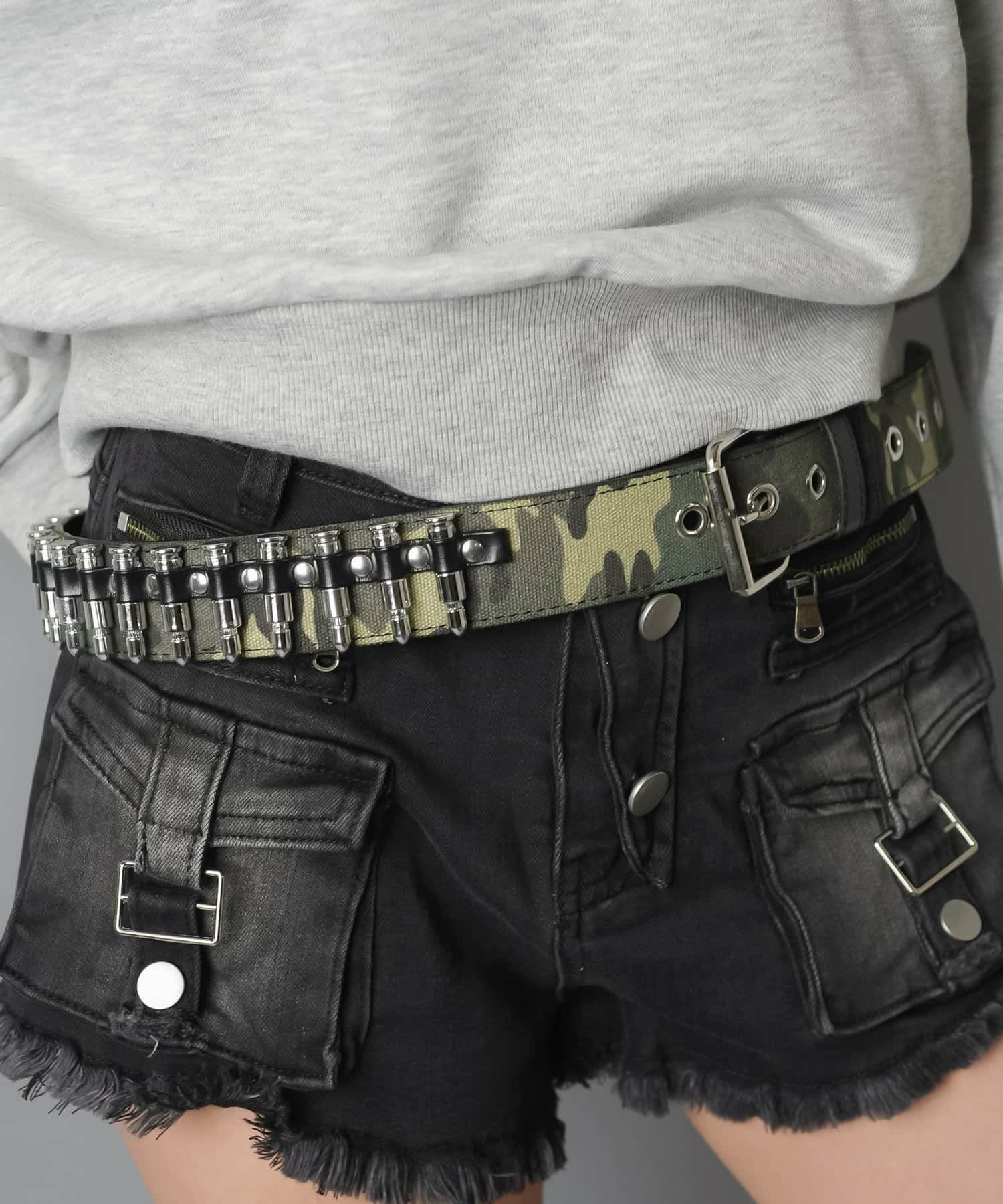 合皮ベルト/弾丸/カモ柄/迷彩柄/#ロマンスパンク | SPINNS WEB STORE