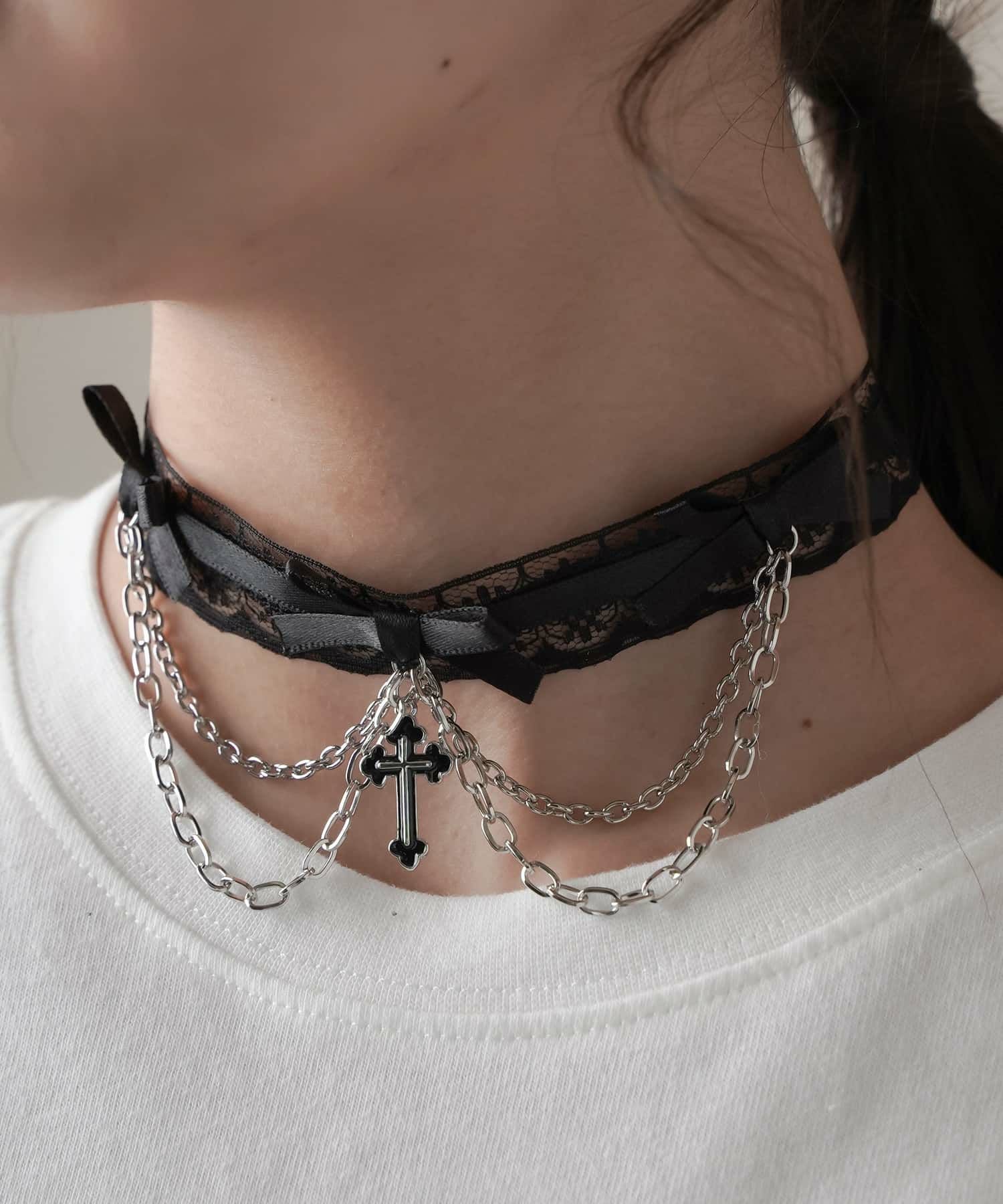 クロスモチーフ×リボン レースチョーカー | SPINNS WEB STORE | SPINNS