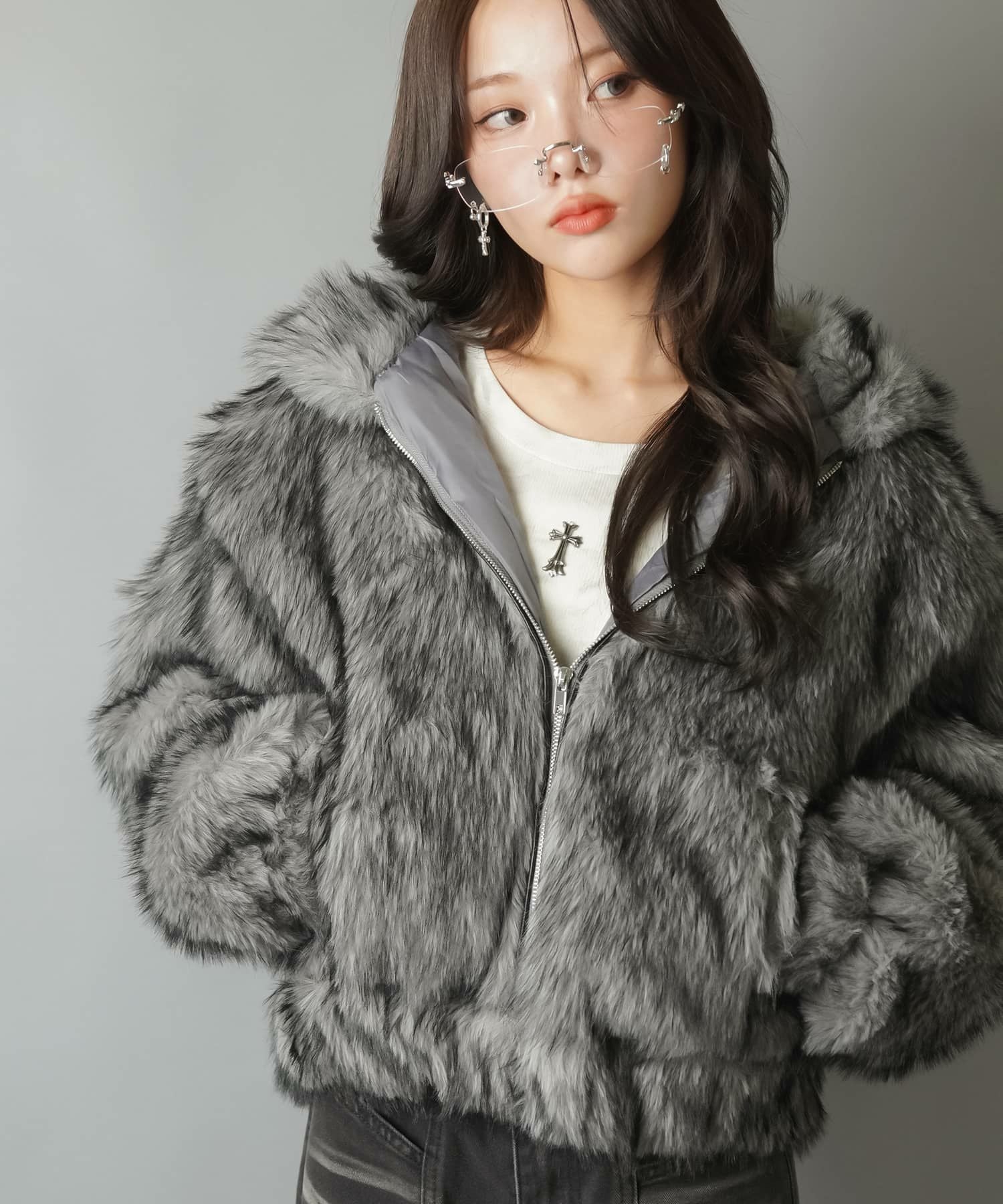 51%OFF】フェイクファーブルゾン/コート/フード付き | SPINNS WEB