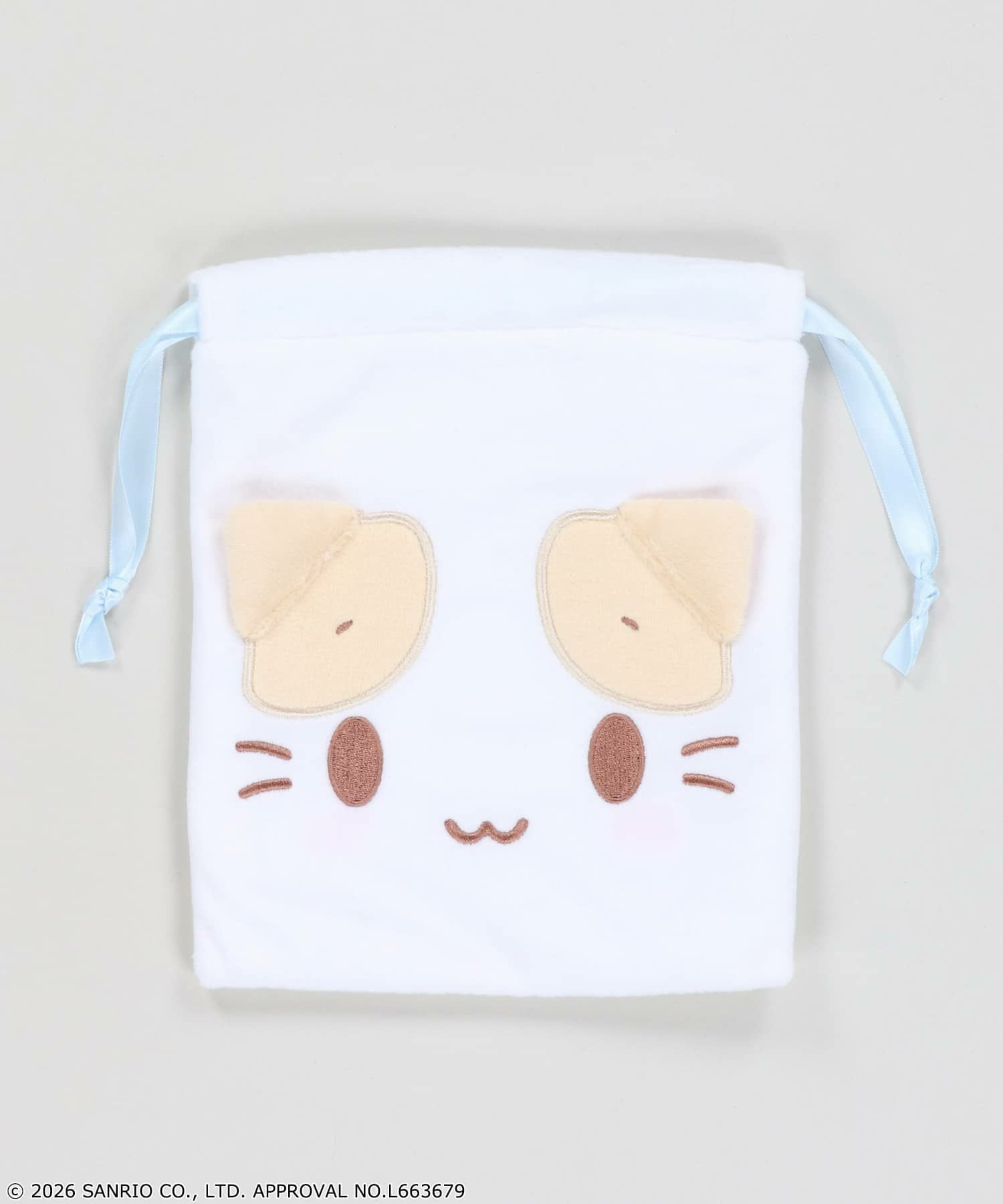 受注販売】『マシュマロみたいなふわふわにゃんこ』フェイス巾着
