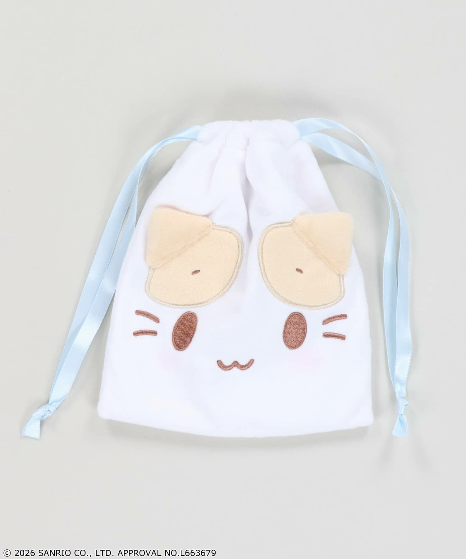 受注販売】『マシュマロみたいなふわふわにゃんこ』フェイス巾着