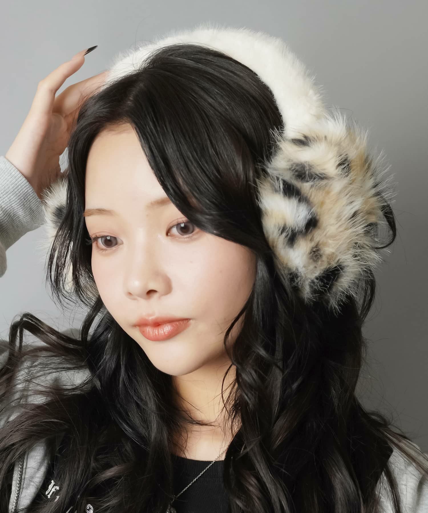 94%OFF】フェイクファーイヤーマフ/イヤマフ/耳あて/ヒョウ柄