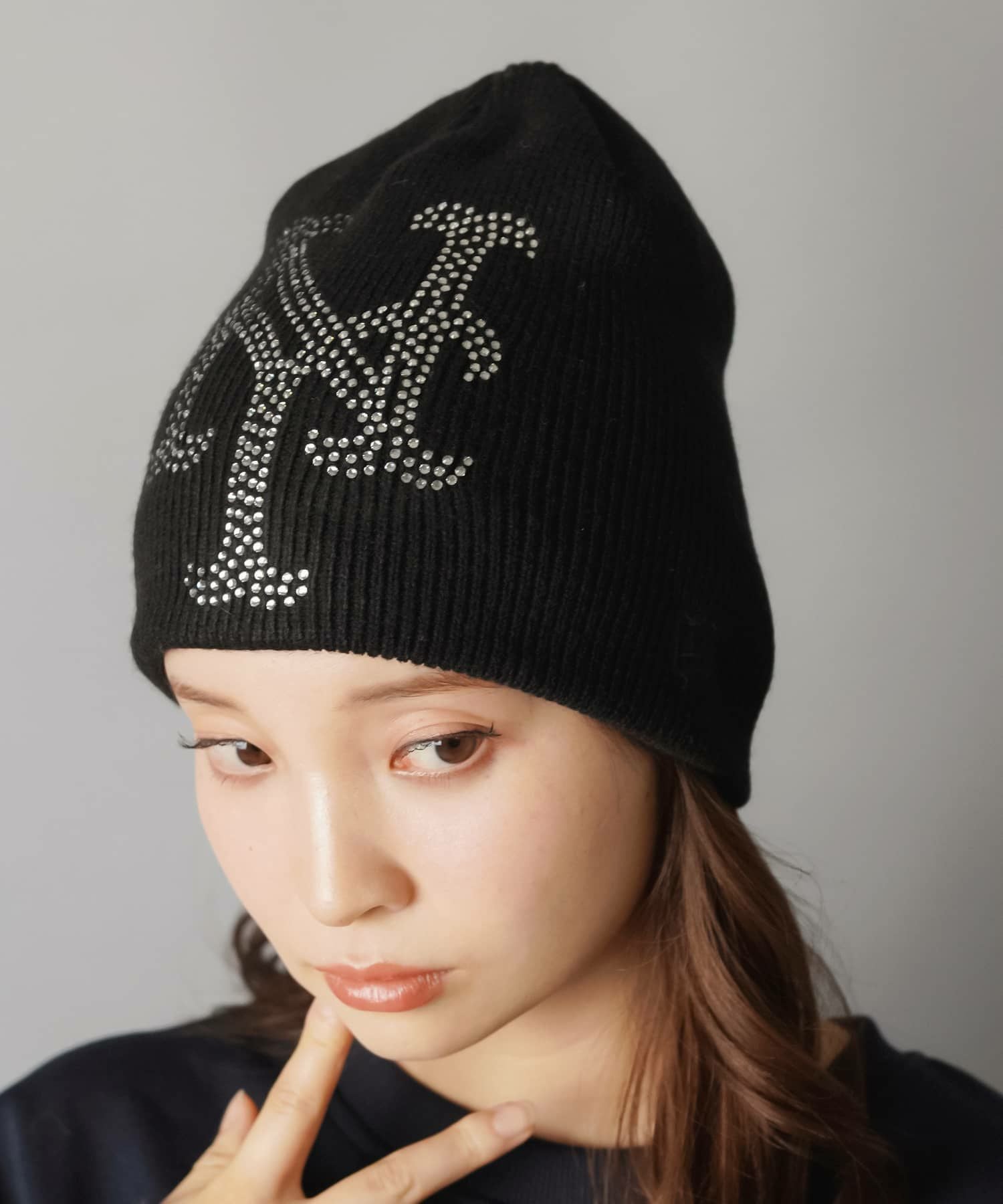 ≪NEW ERA/ニューエラ≫シングルビーニー/MLB/ニット帽/ラインストーン