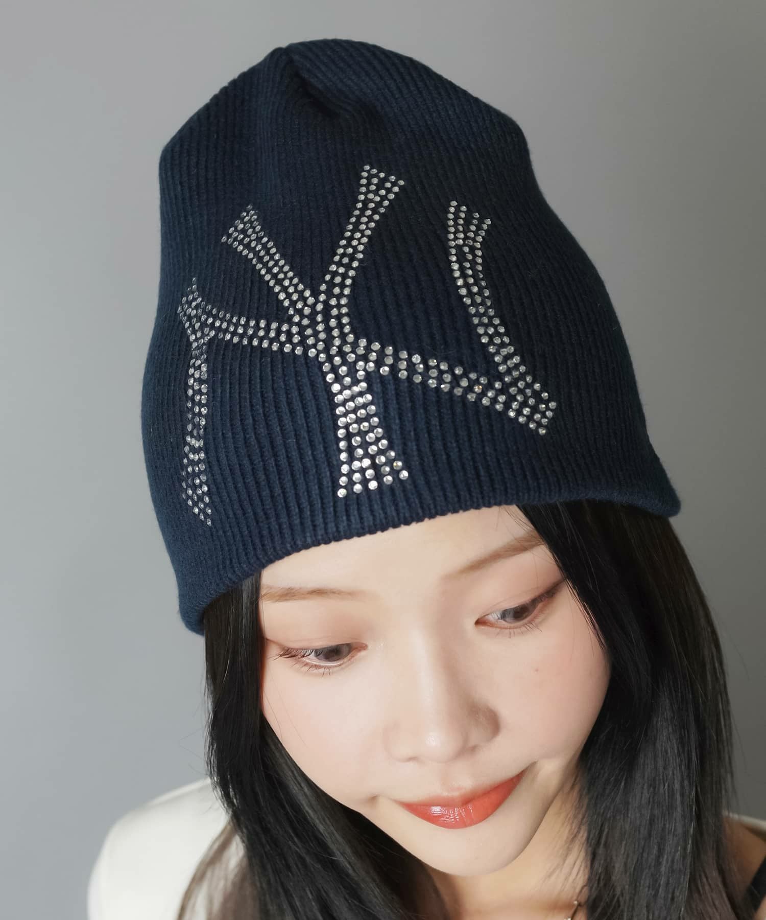 ≪NEW ERA/ニューエラ≫シングルビーニー/ニット帽/ラインストーン2