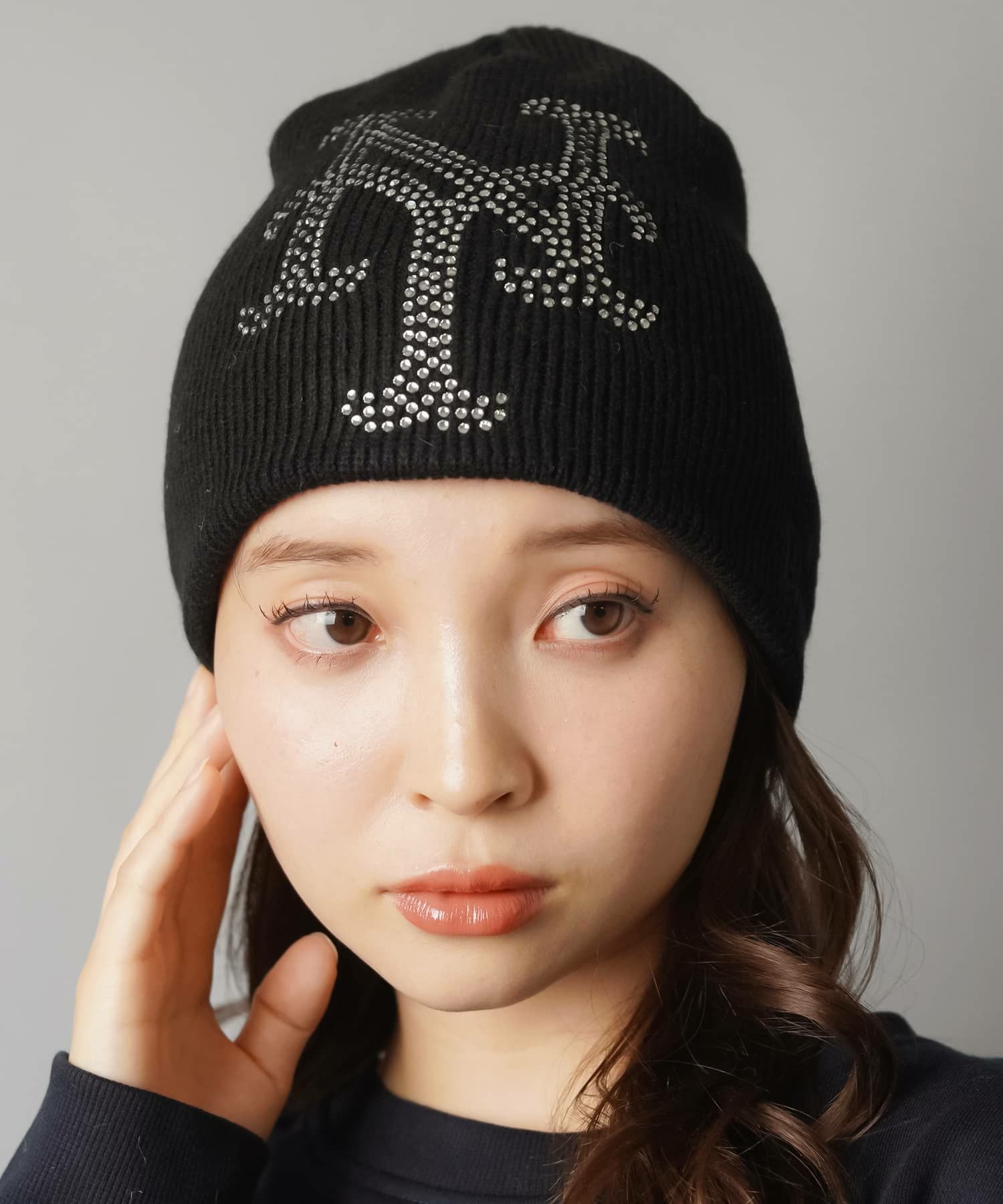 ≪NEW ERA/ニューエラ≫シングルビーニー/MLB/ニット帽/ラインストーン