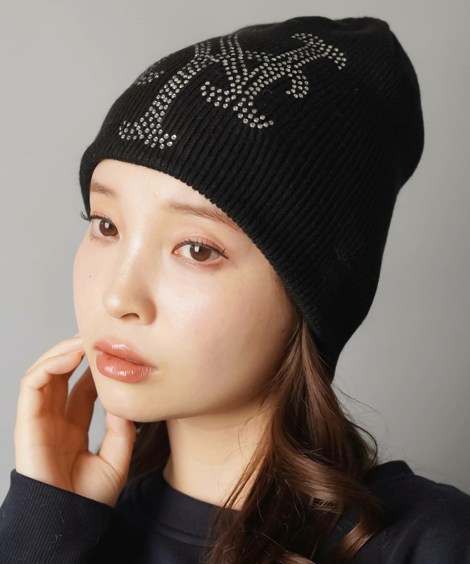 ≪NEW ERA/ニューエラ≫シングルビーニー/MLB/ニット帽/ラインストーン