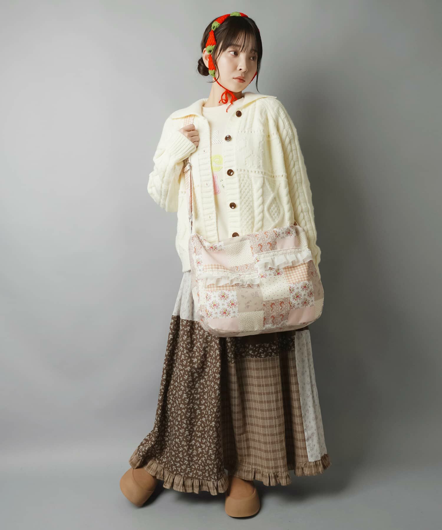 97%OFF】パッチワークショルダーバッグ/レース/#NEO森ガール | SPINNS