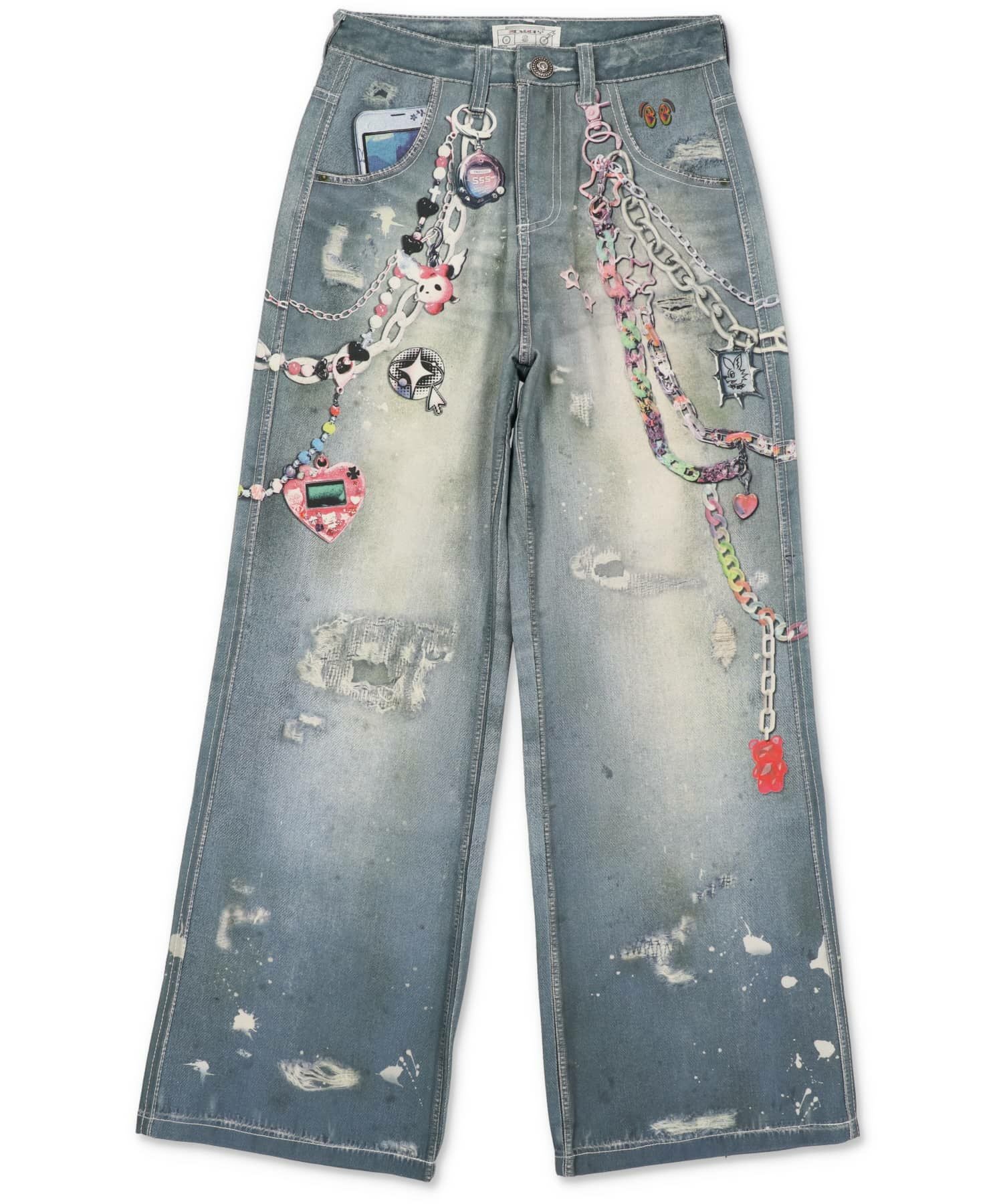 パンツ DND4DES GemsRottenDistressedFlaredJeans 78%OFF】≪DND4DES/ディーエヌディー・フォーデス≫プリントフレア
