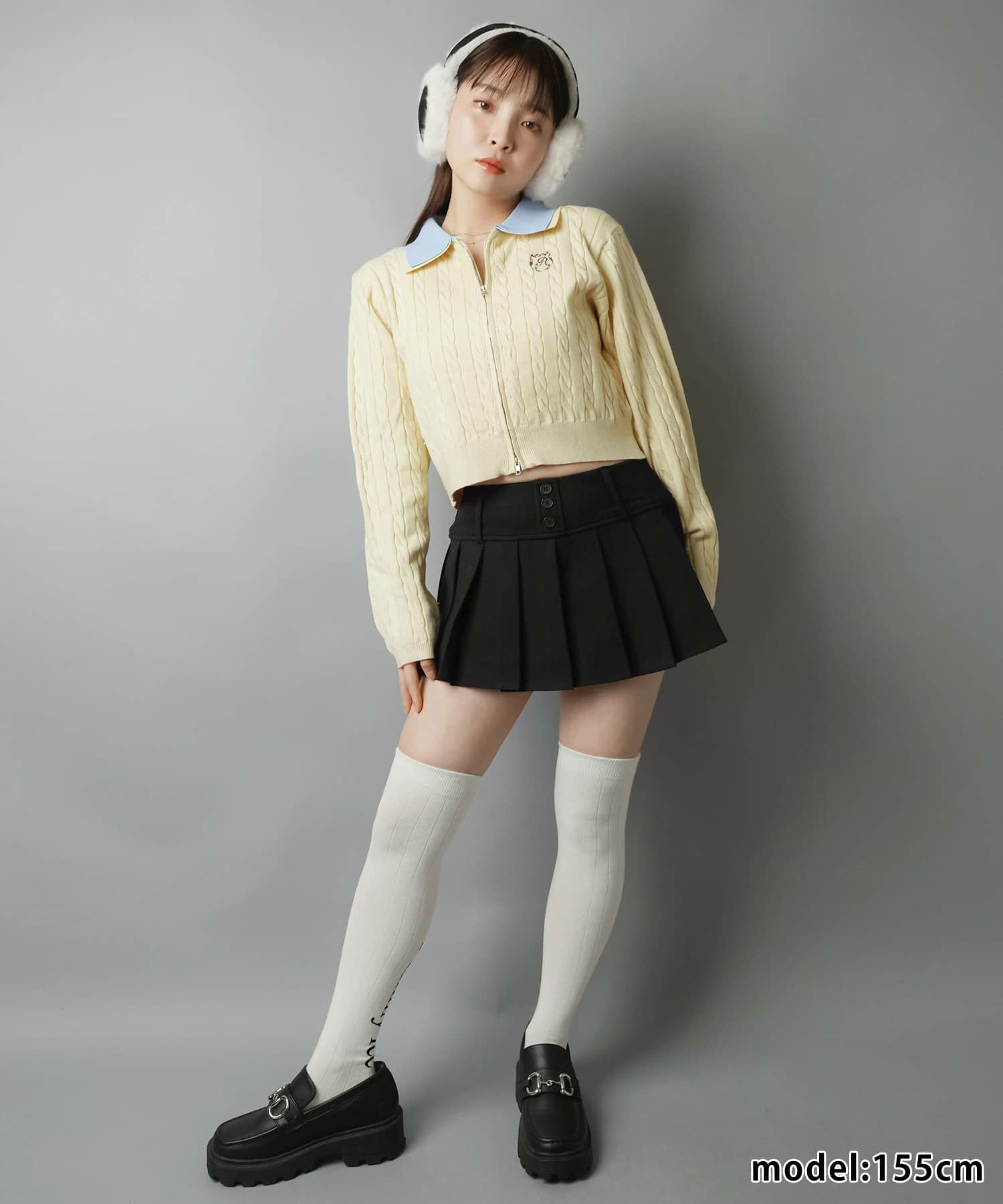 インパンレイヤード風プリーツミニスカート/3ボタン | SPINNS WEB