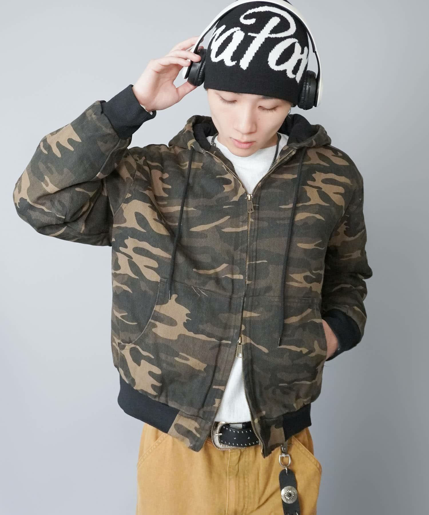 23%OFF】短丈カモフラージュ柄アクティブジャケット/ダブルジップ