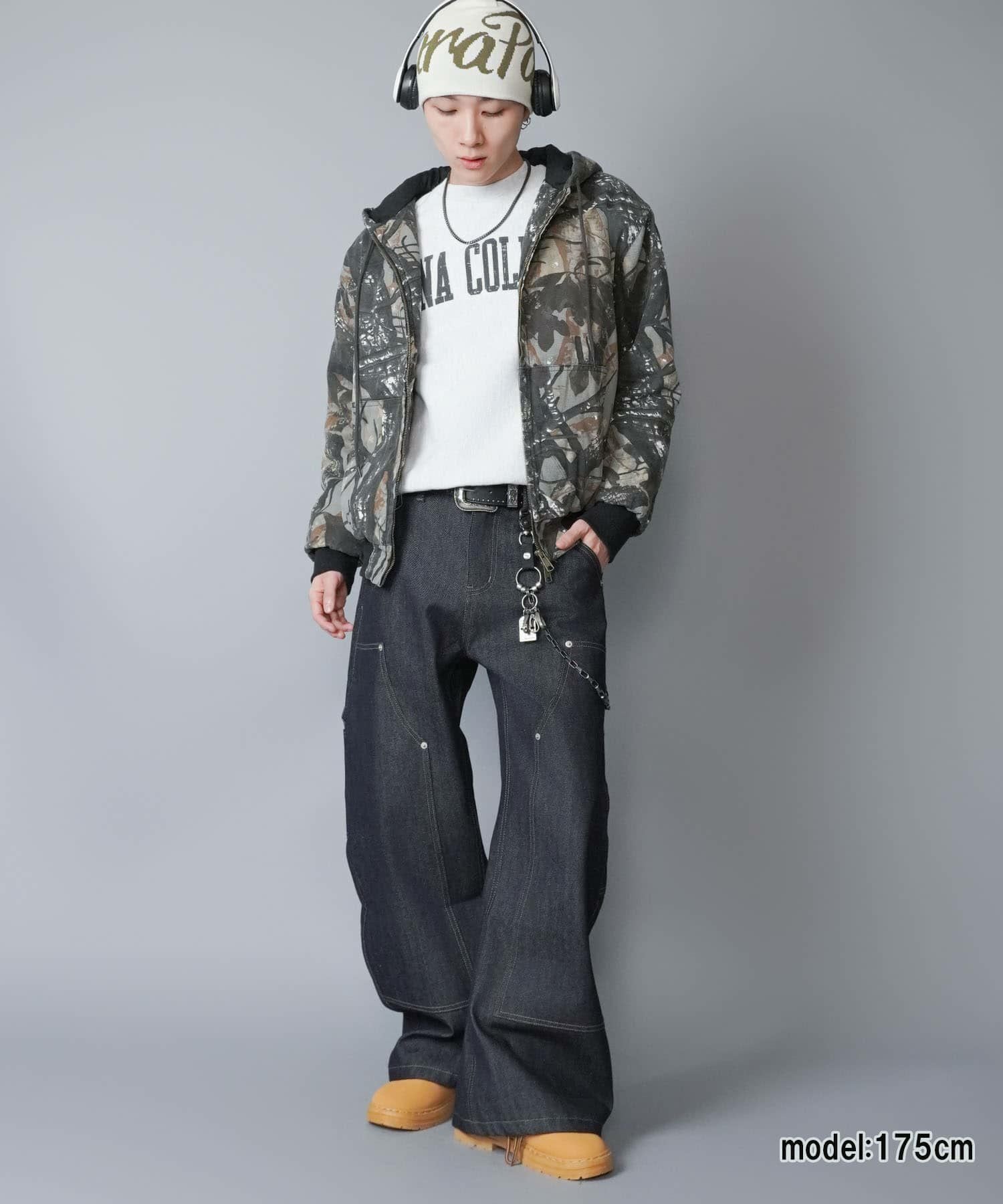 34%OFF】短丈カモフラージュ柄アクティブジャケット/ダブルジップ