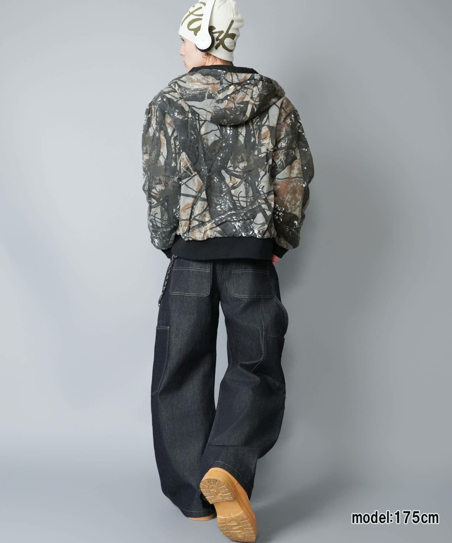 34%OFF】短丈カモフラージュ柄アクティブジャケット/ダブルジップ