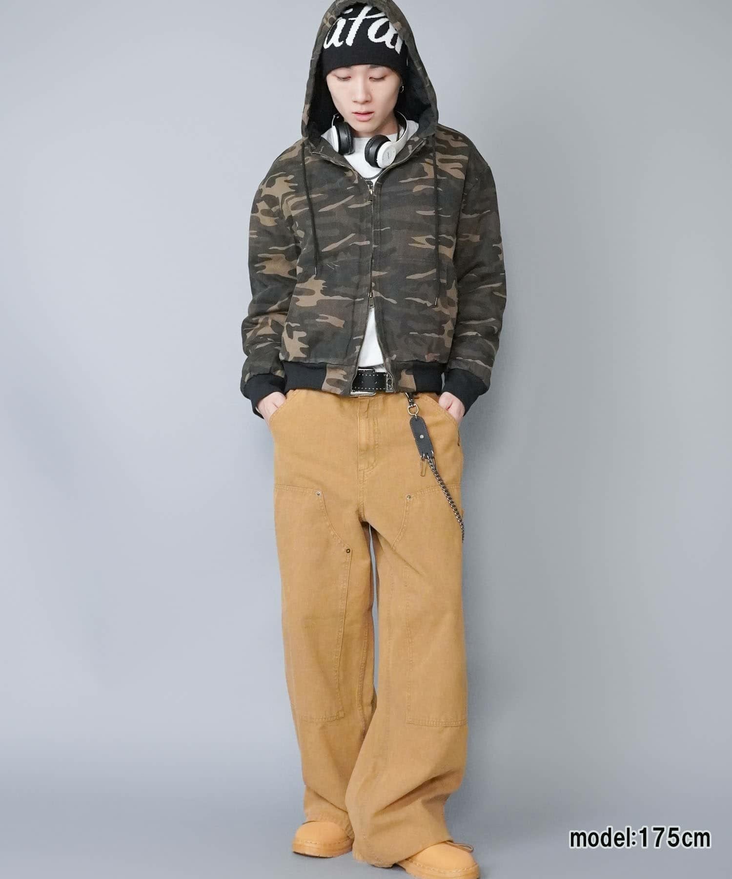 34%OFF】短丈カモフラージュ柄アクティブジャケット/ダブルジップ