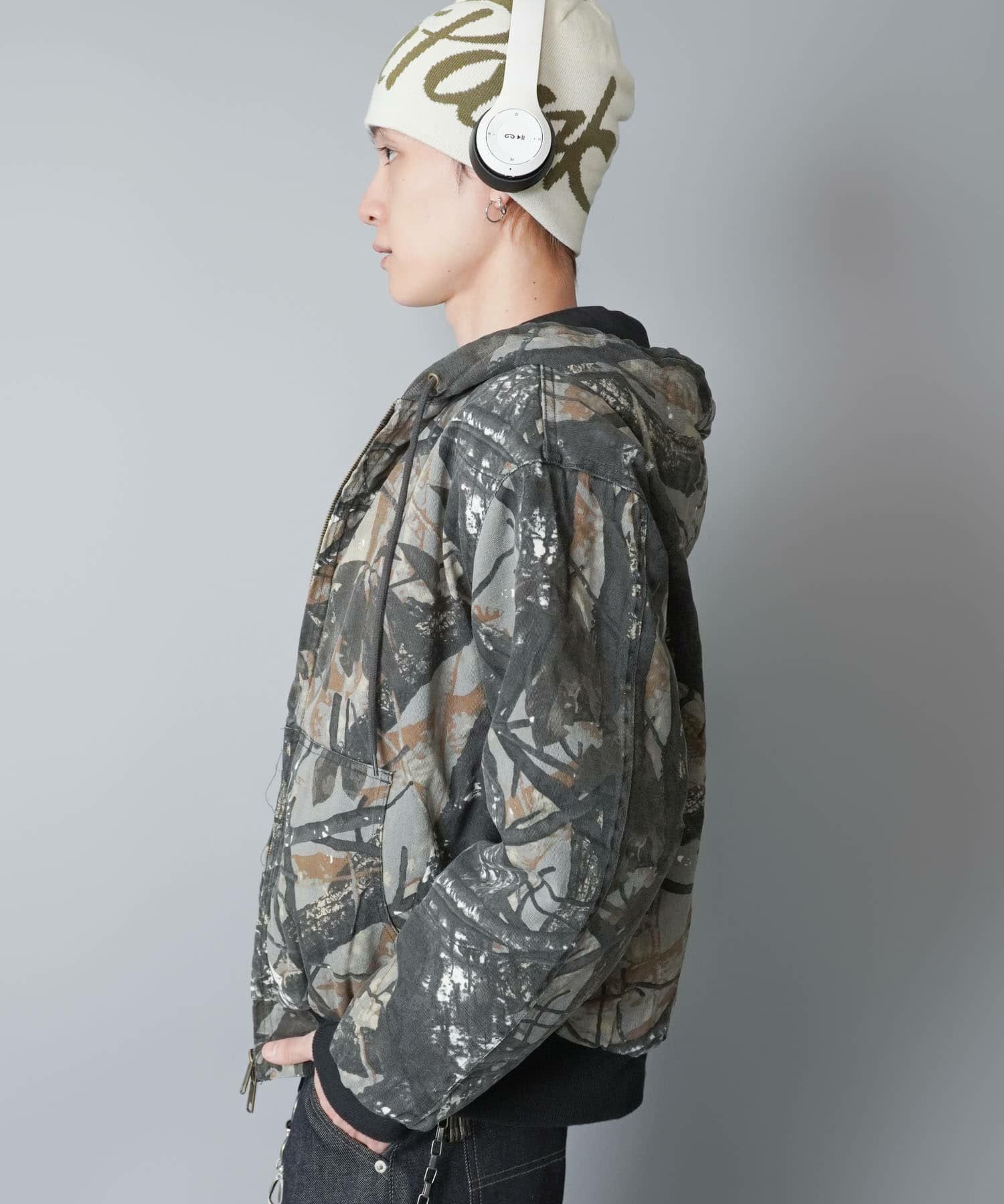 34%OFF】短丈カモフラージュ柄アクティブジャケット/ダブルジップ