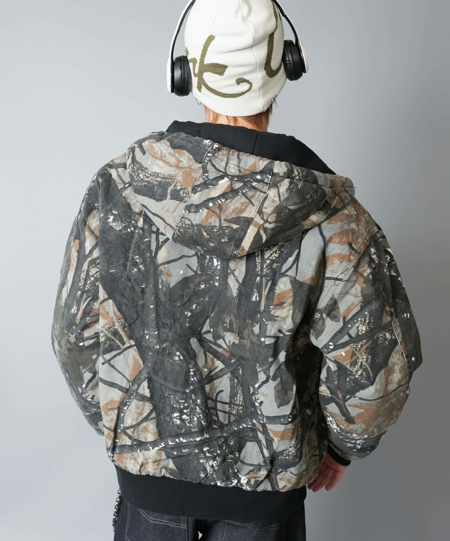 34%OFF】短丈カモフラージュ柄アクティブジャケット/ダブルジップ