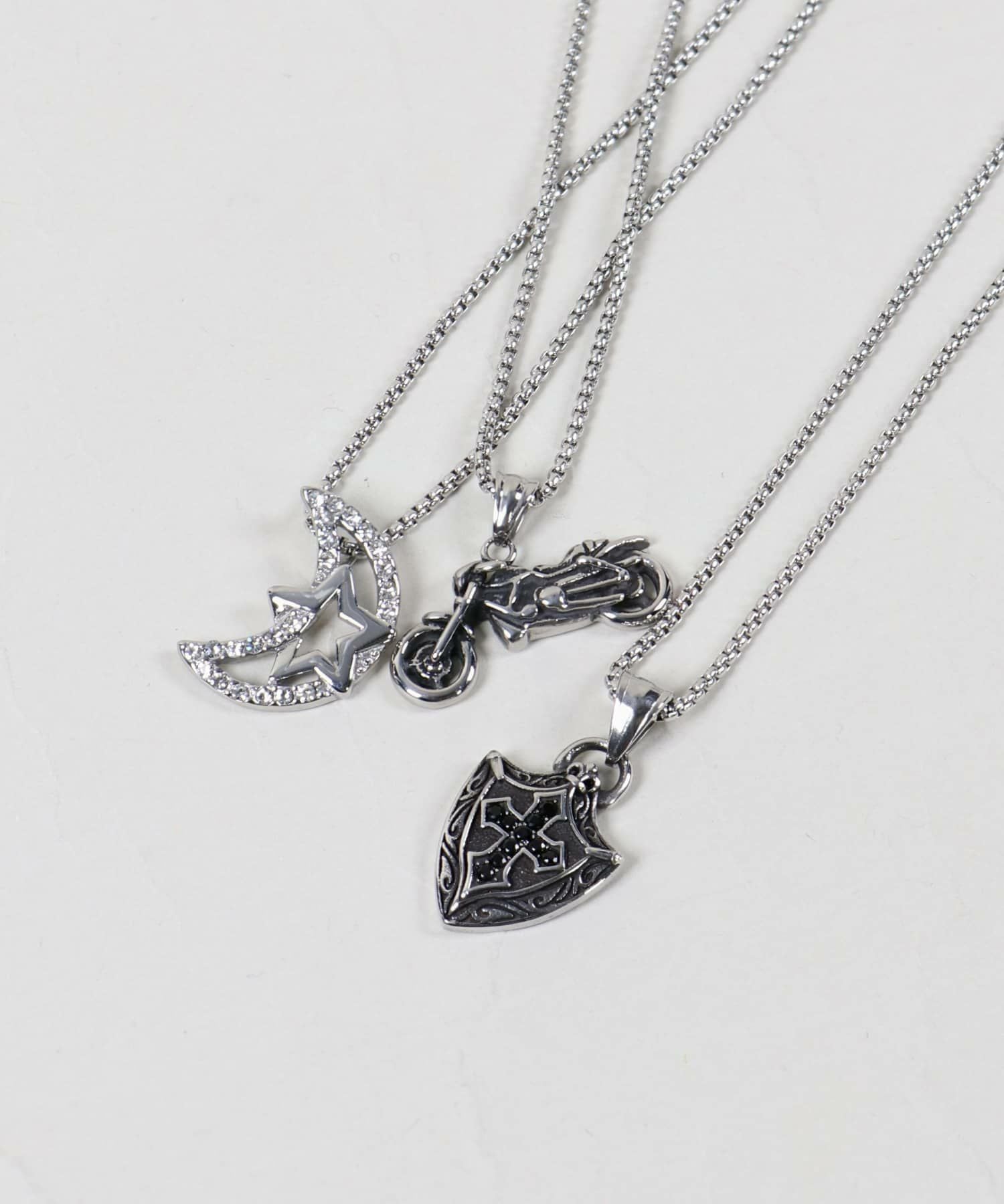 70%OFF】アンティークシルバーチェーンネックレス/モチーフ/ユニ