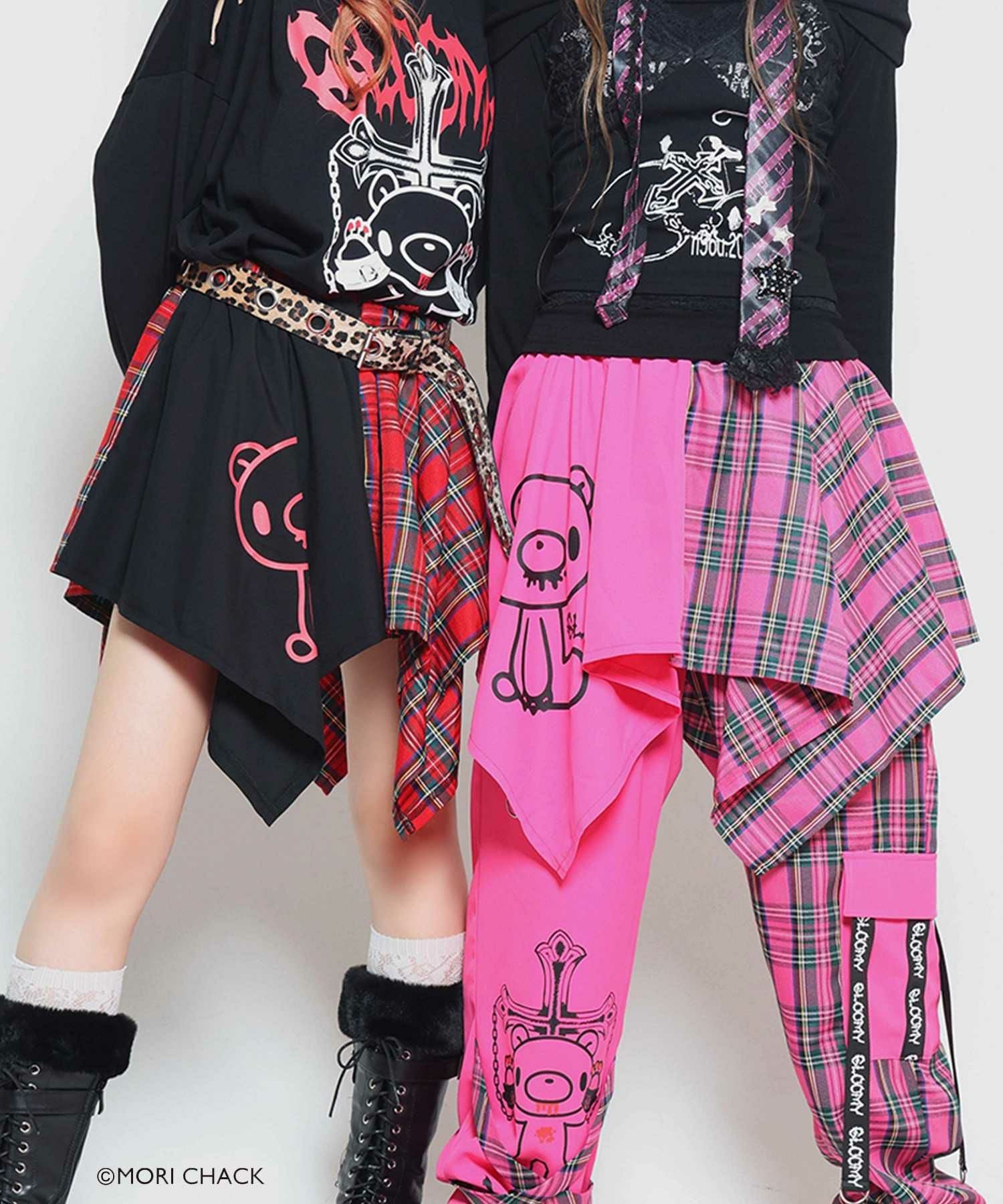 15%OFF】『グルーミー×SPINNS 』 バイカラーチェックスカート | SPINNS