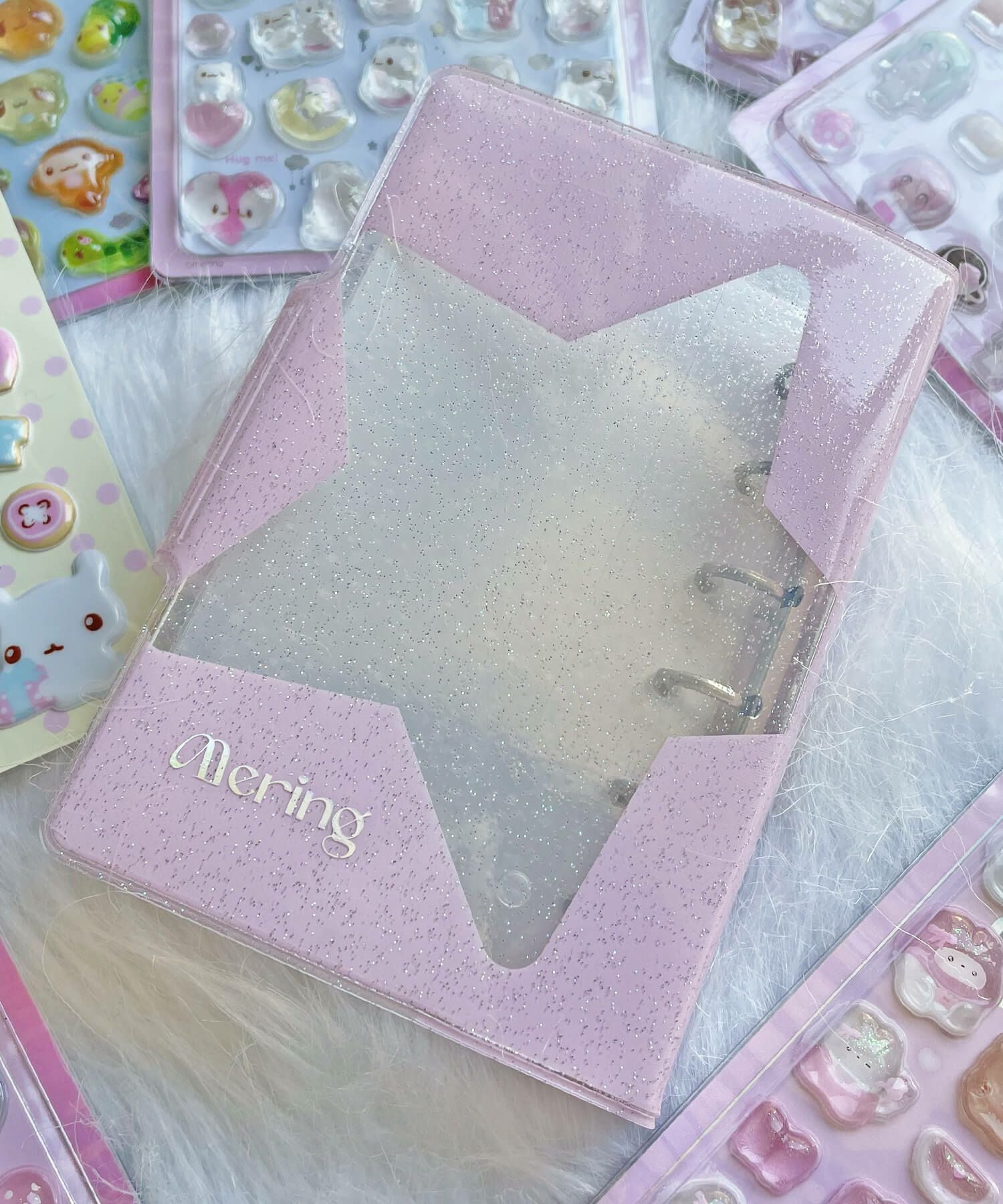 ≪MERING/メリング≫クリア6穴バインダー/シール帳/ストロベリー