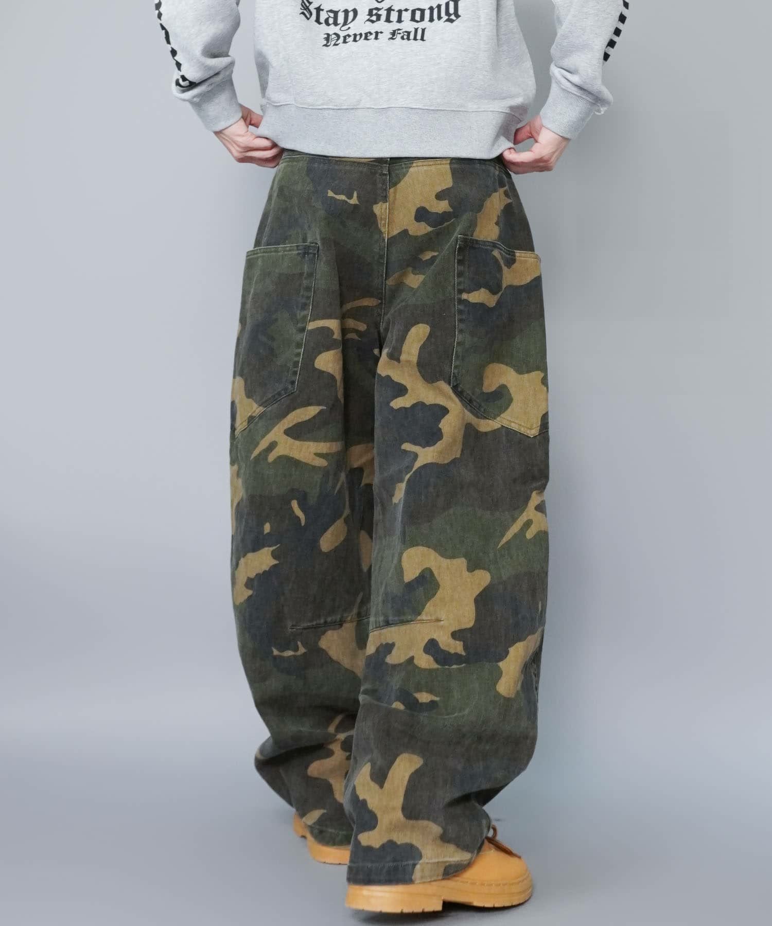 カモフラージュ柄バルーンカーブパンツ/リアルツリー/ 迷彩/ユニ