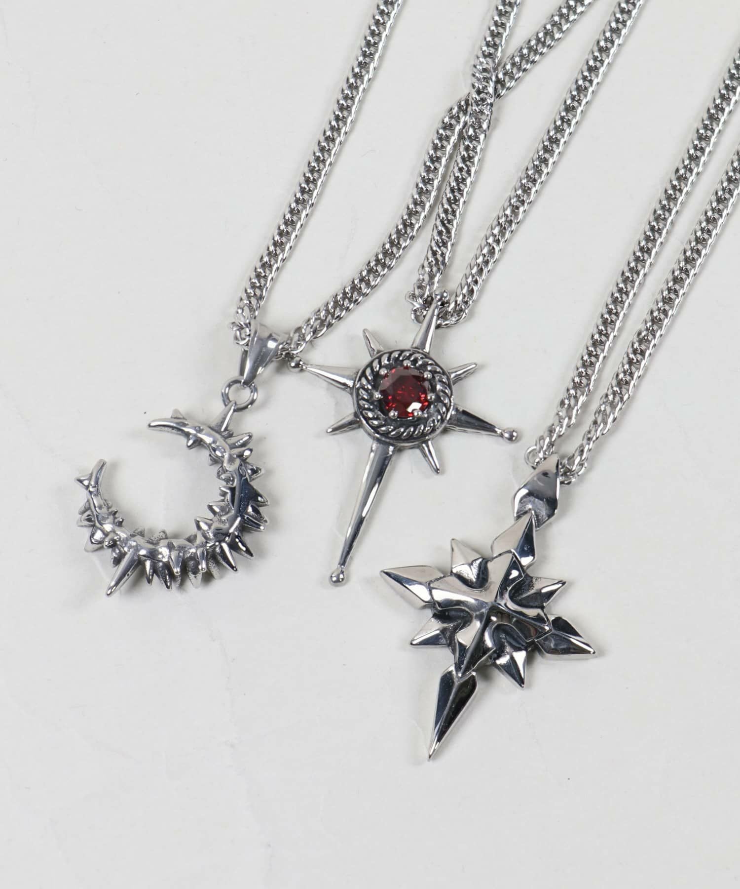 59%OFF】シルバーチェーンネックレス/モチーフ/クロス/ムーン＜メール
