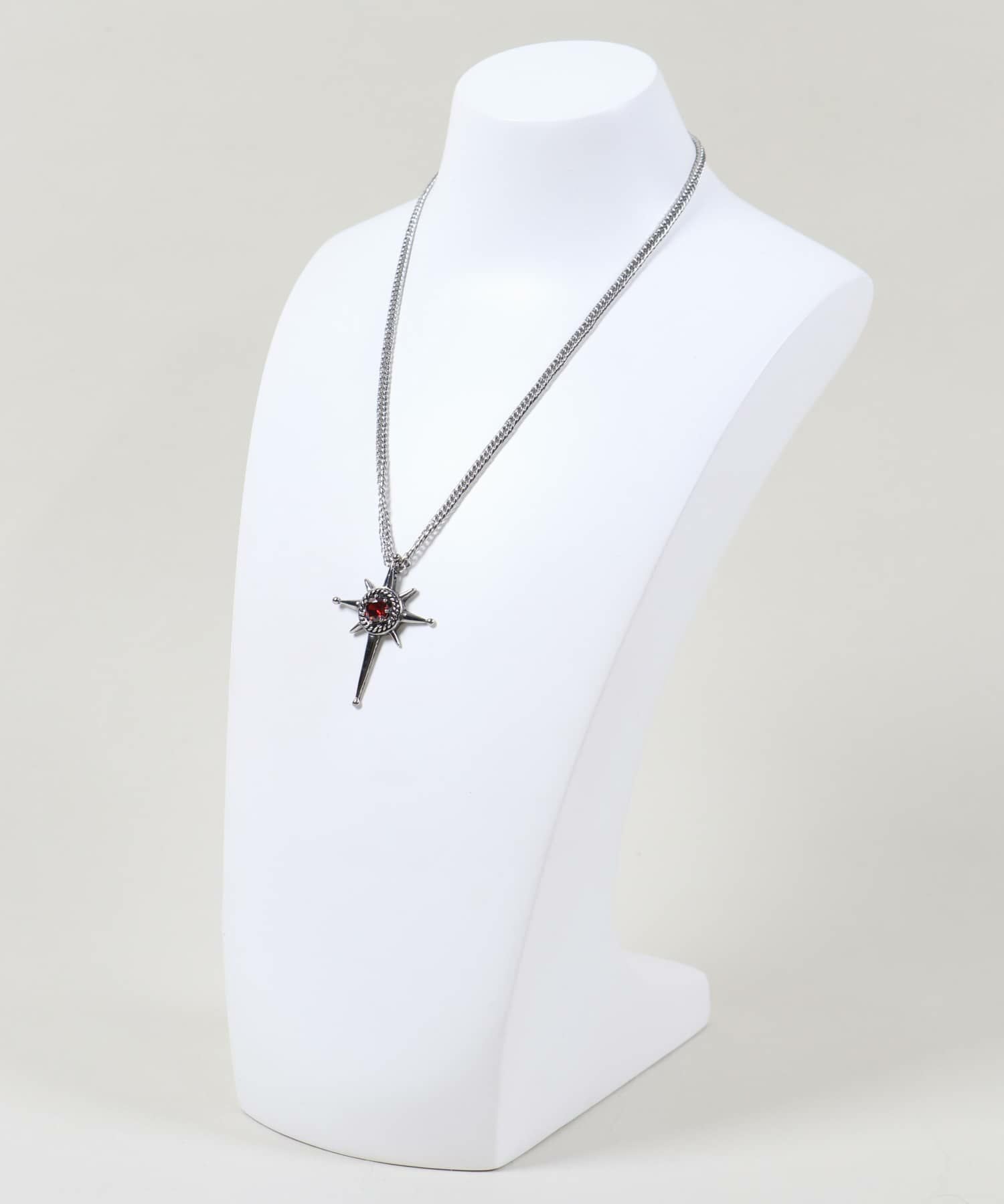 75%OFF】シルバーチェーンネックレス/モチーフ/クロス/ムーン＜メール
