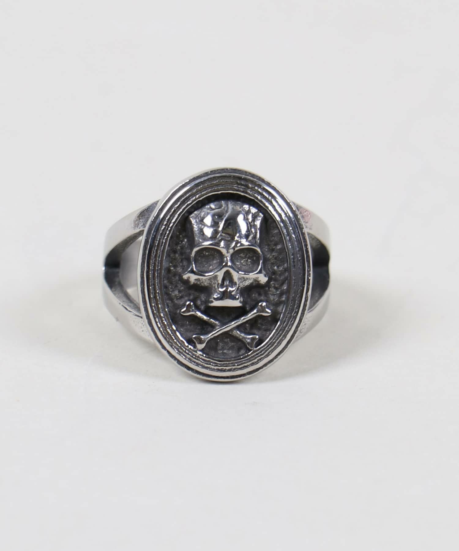 50%OFF】ボリュームメタルシルバーリング/スカルコイン/ドクロ 50%OFF】ボリュームメタルシルバーリング/スカルコイン/ドクロ