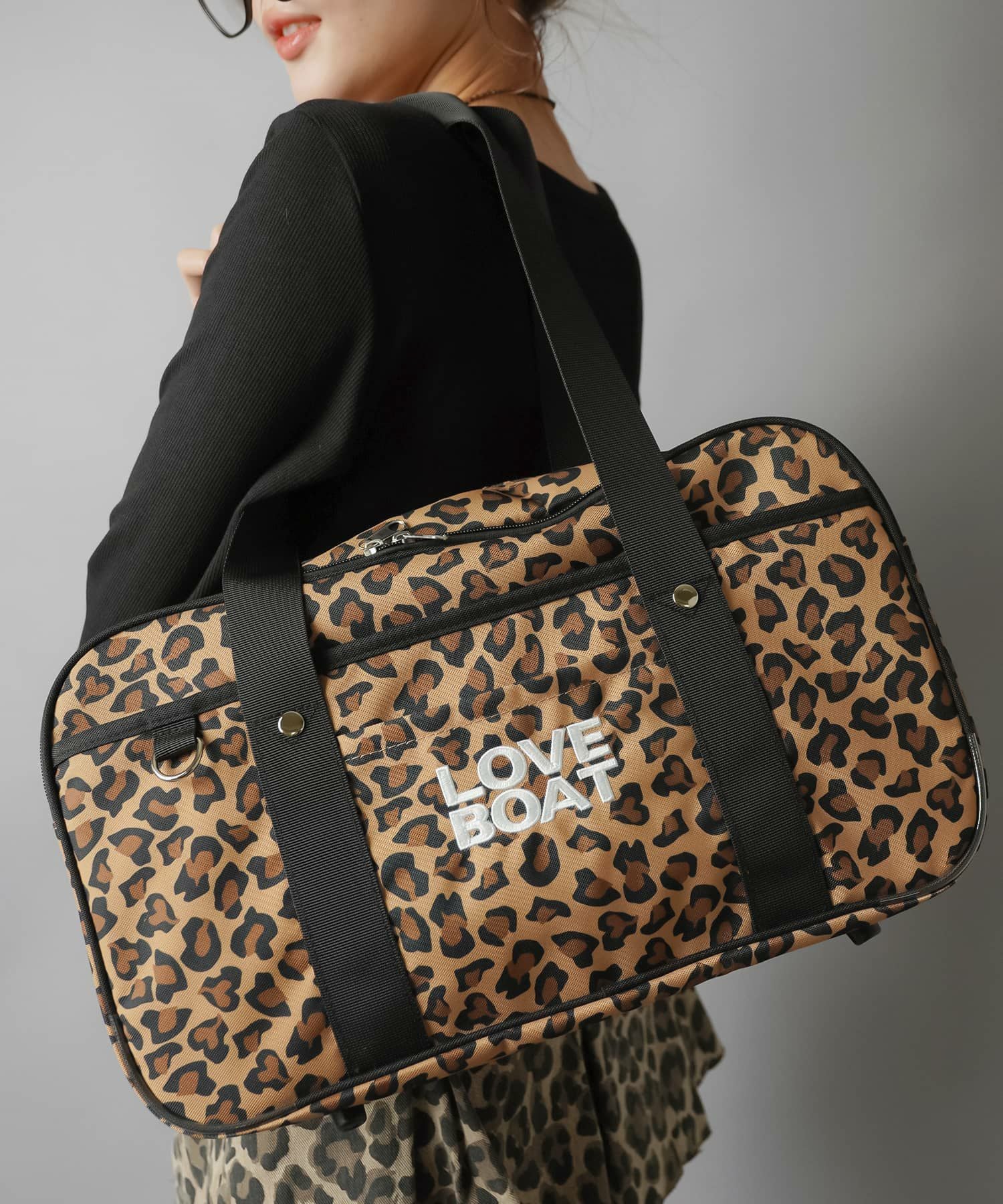 ≪LOVE BOAT/ラブボート≫ヒョウ柄スクールバッグ/スクバ/レオパード