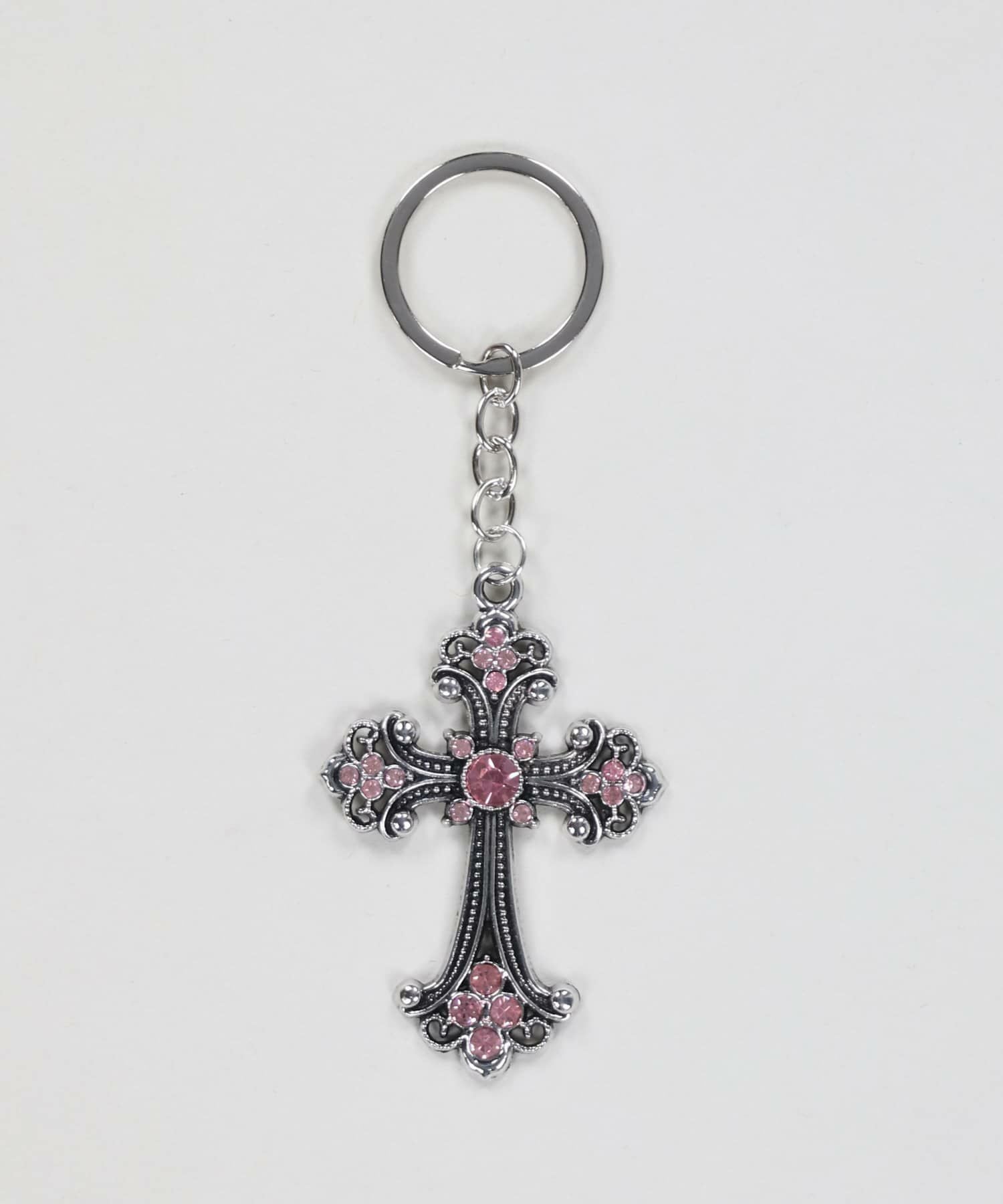 40%OFF】メタルキーホルダー/ラインストーンクロス＜メール便対応