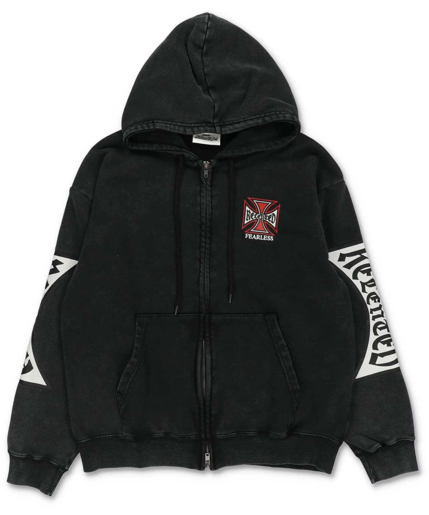  ダブルジップパーカー 84%OFF】レギュラー丈ダブルジップパーカー/クロス/バックプリント