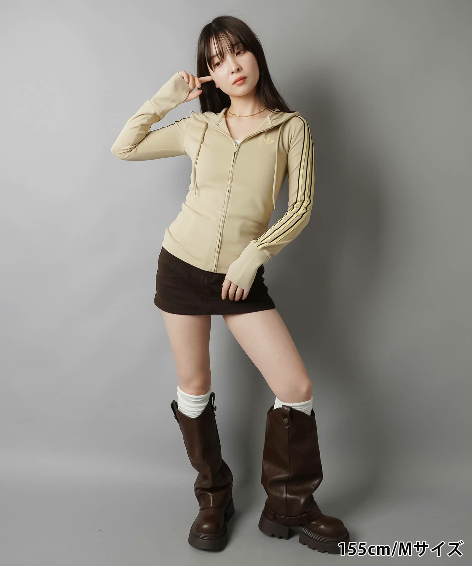 ≪adidas/アディダス≫タイトジップパーカー/ピタ見え/セットアップ