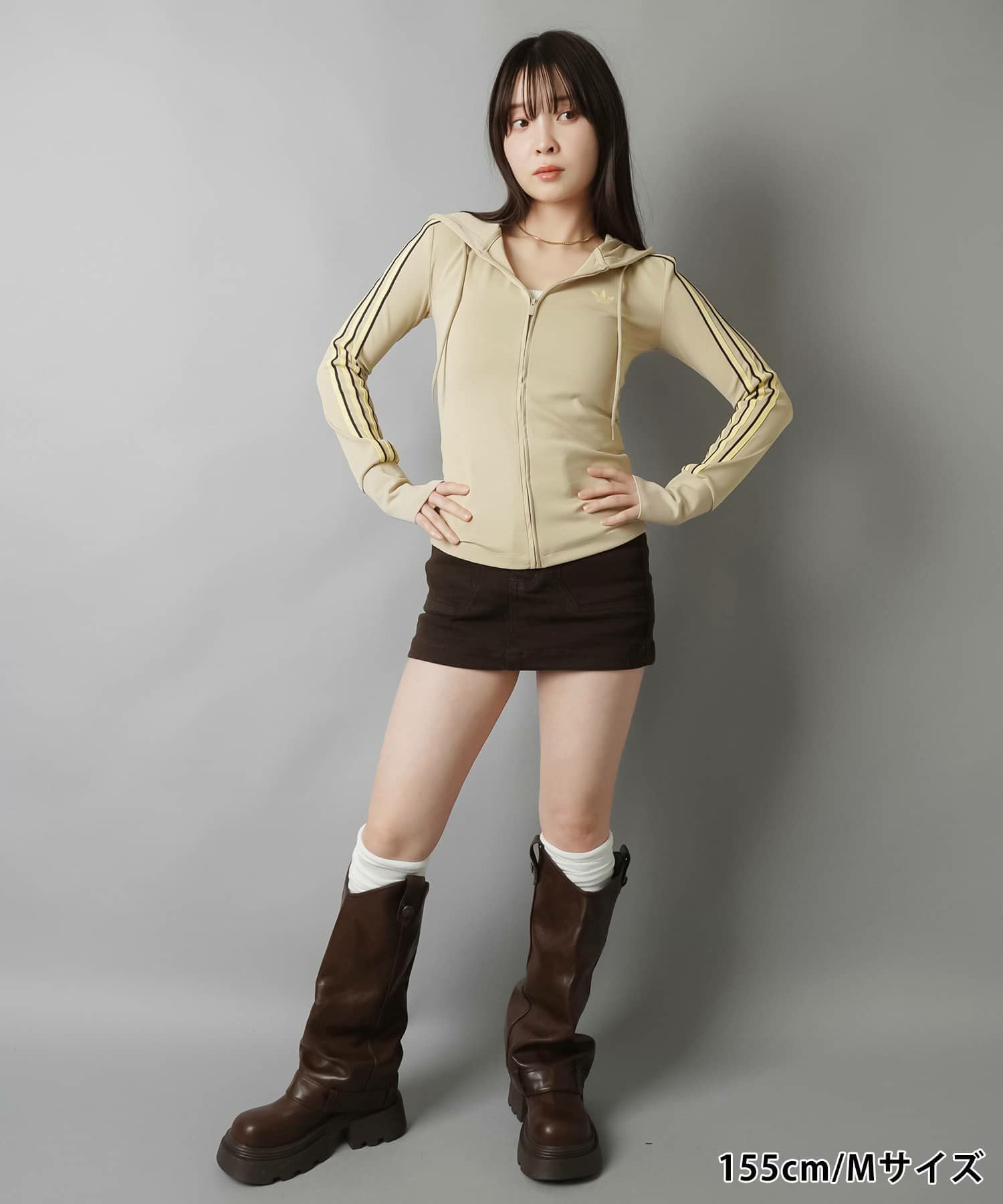 ≪adidas/アディダス≫タイトジップパーカー/ピタ見え/セットアップ
