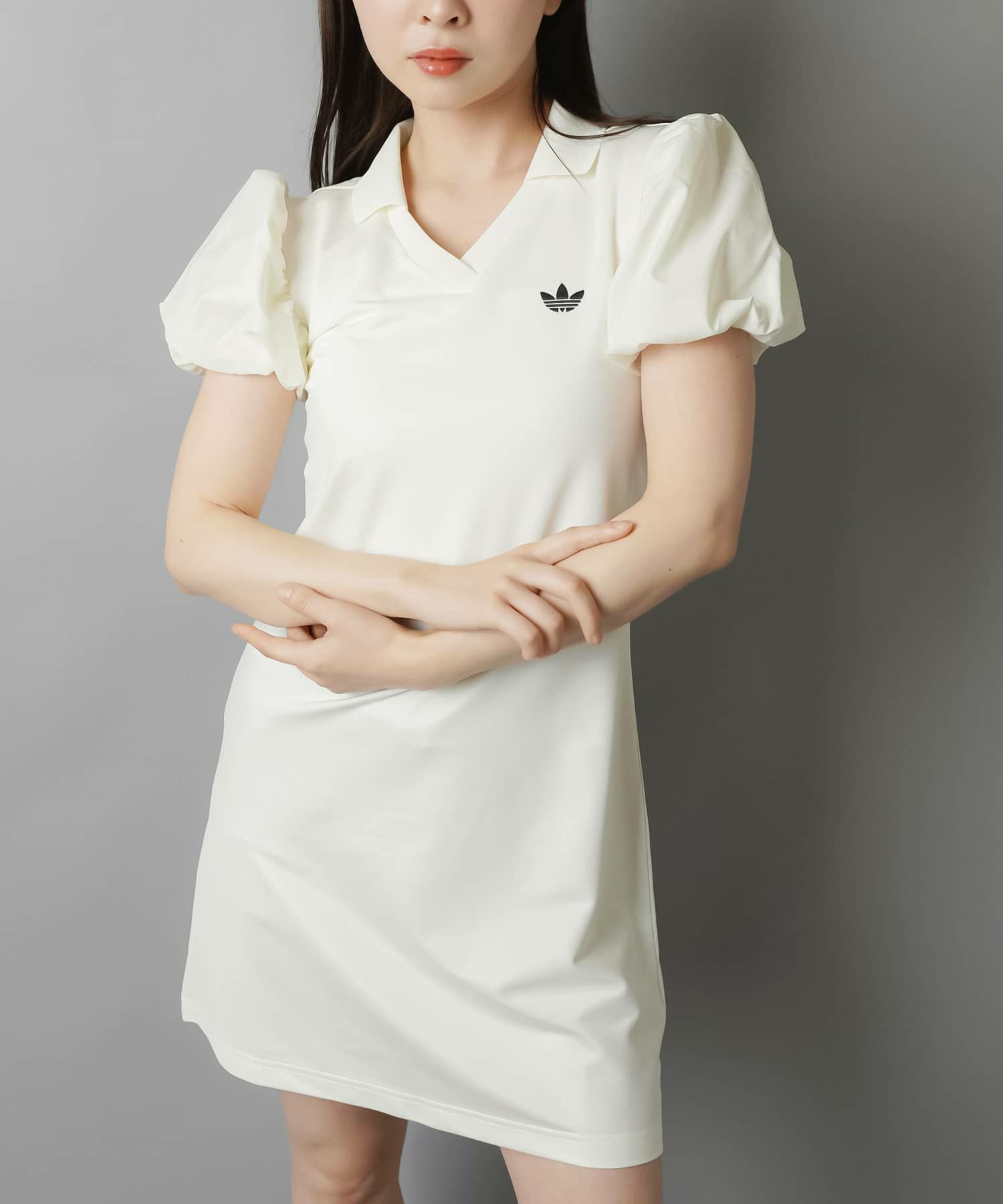 新品⛳️アディダス S 上下 パンチング セットアップ 半袖ポロ×フリル ワンピ風 ≪adidas/アディダス≫ボリュームスリーブポロワンピース | SPINNS WEB